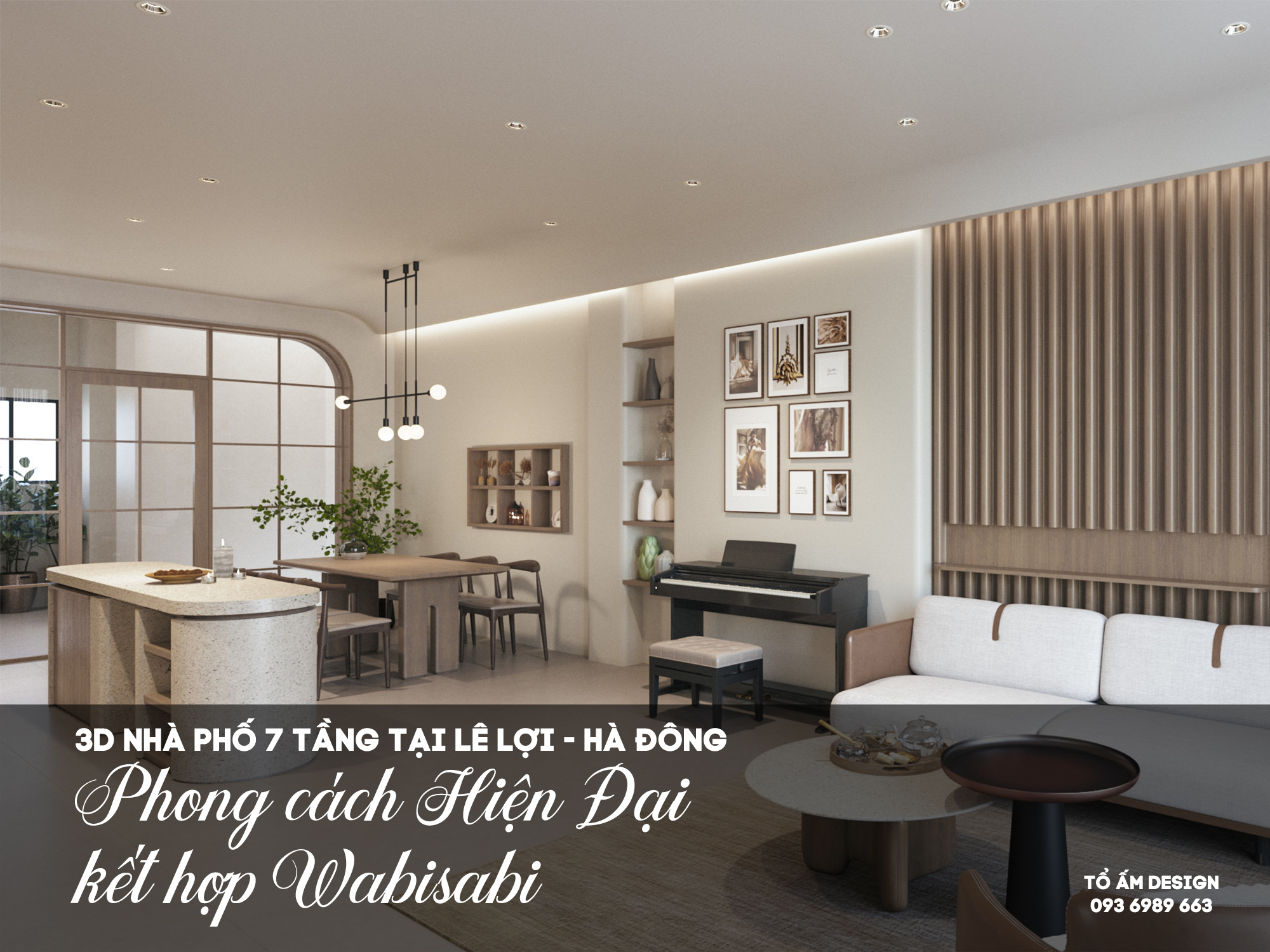 Thiết Kế 3D Nhà Phố Wabisabi Chữa Lành | Khi Không Gian Sống Trở Thành Hơi Thở Của Bình Yên