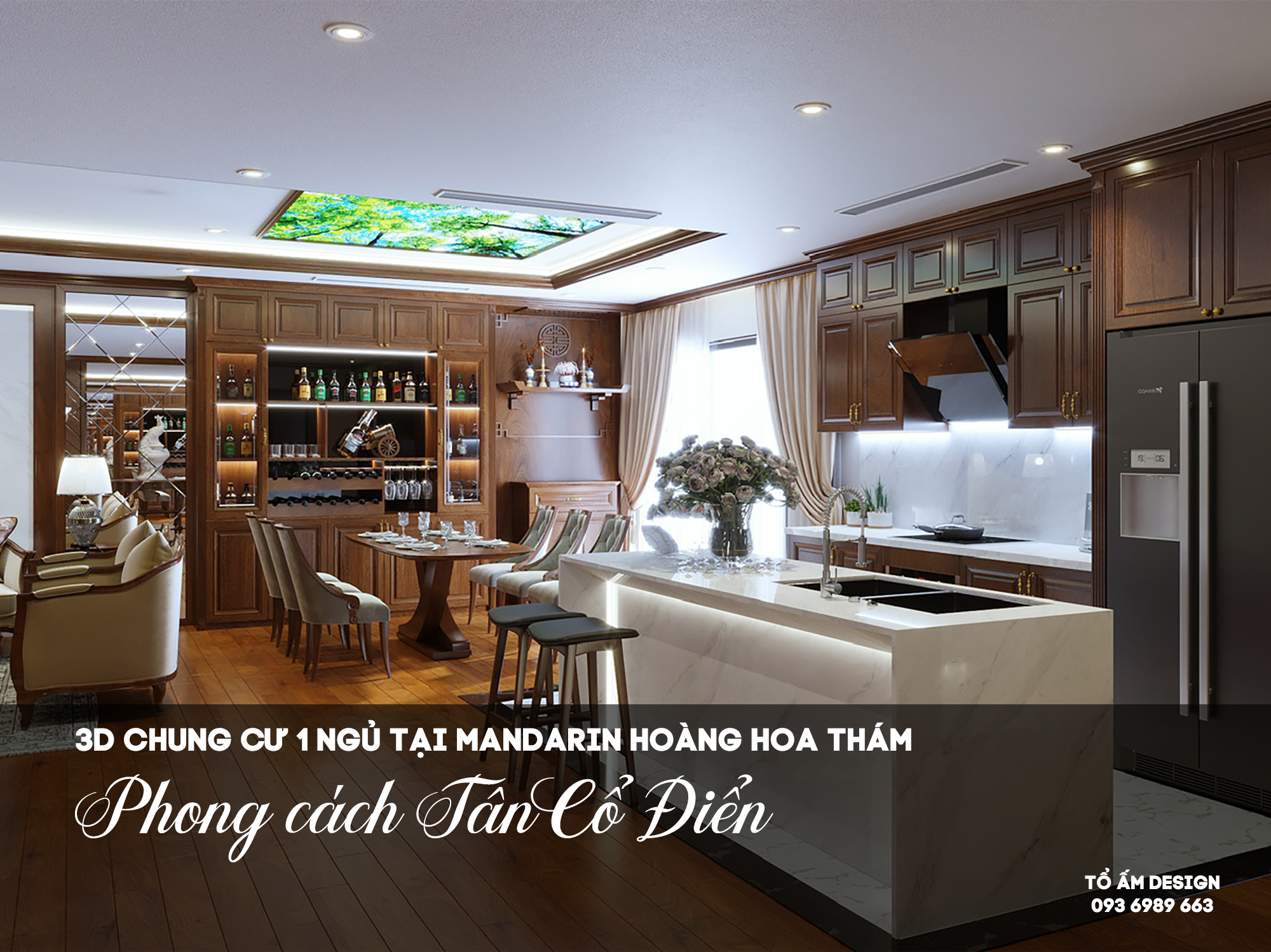 Thiết Kế 3D Chung Cư 1 Ngủ Cầu Giấy | Khi Vẻ Đẹp Tân Cổ Điển Chạm Đến Cảm Xúc