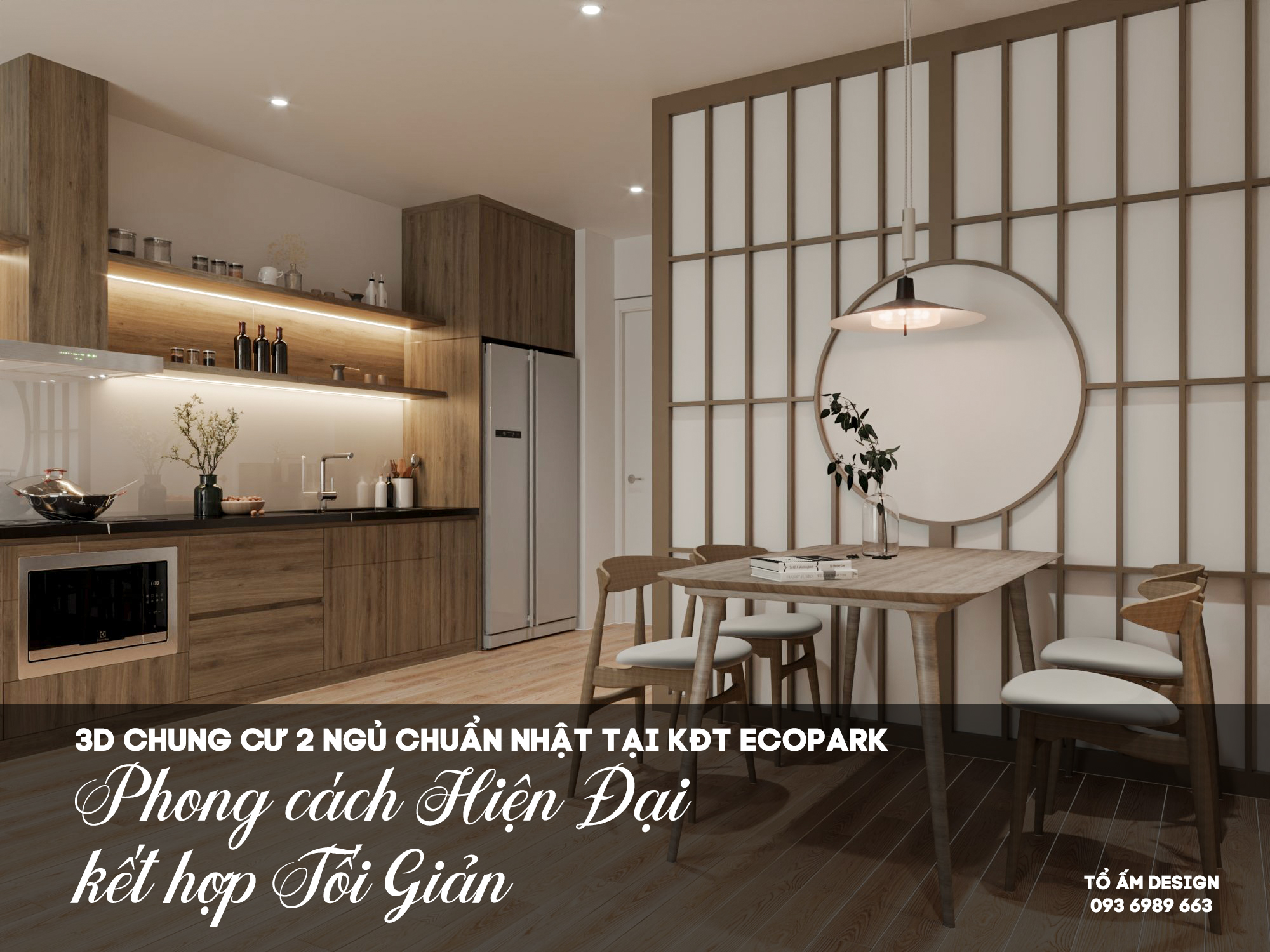 Thiết kế 3D chung cư 2 ngủ kiểu Nhật Eco Park | Chạm đến sự an yên trong từng hơi thở