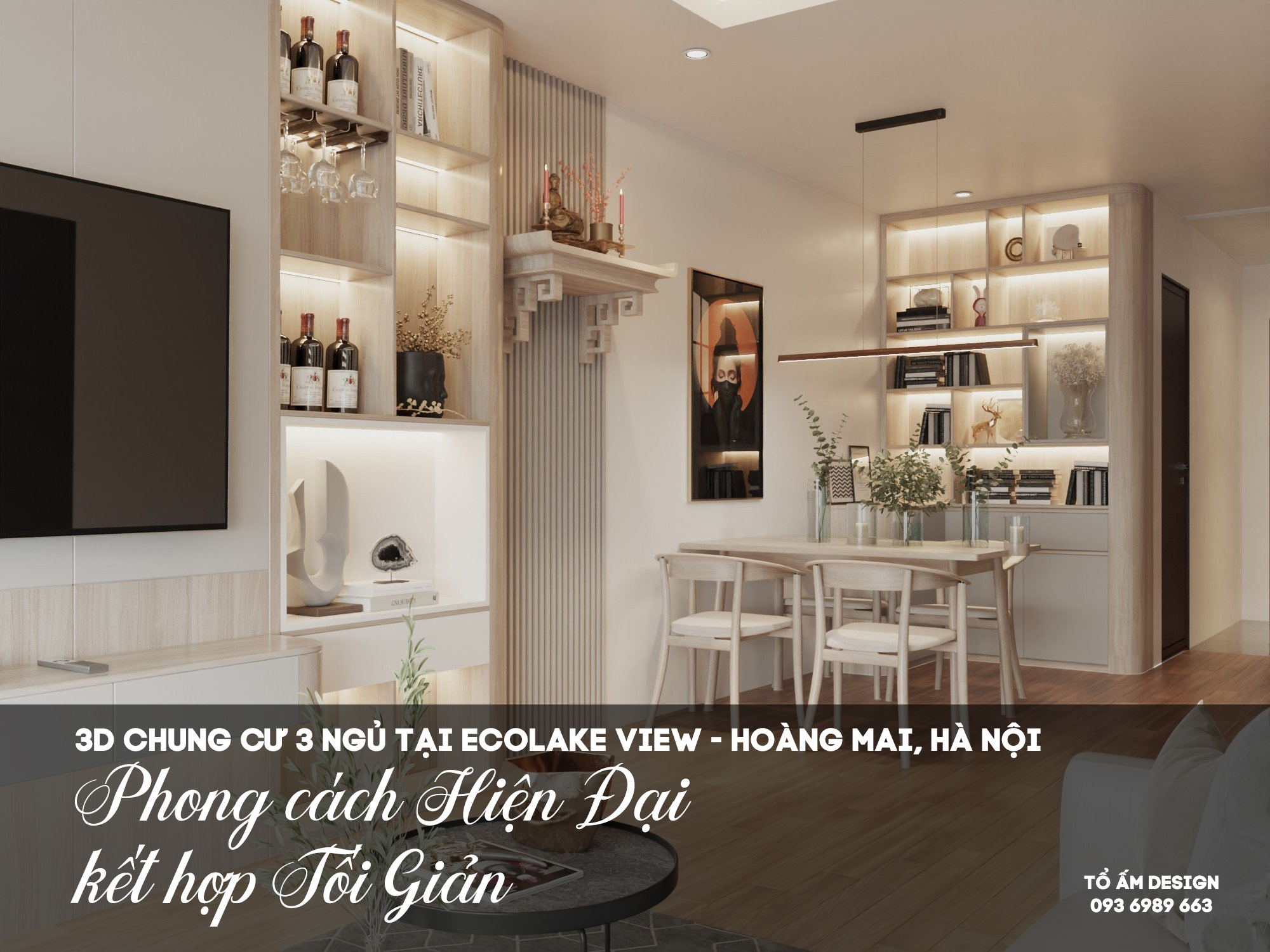 Thiết kế 3D chung cư 3 ngủ cho gia đình 4 người tại Ecolake View | Tổ Ấm ấm cùng cho gia đình nhỏ