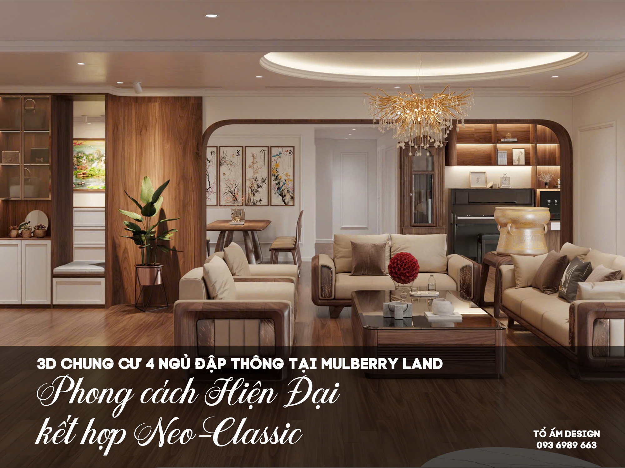 Thiết kế 3D chung cư 4 ngủ Mulberry Land | Kiến tạo không gian sang trọng & đầy cảm xúc