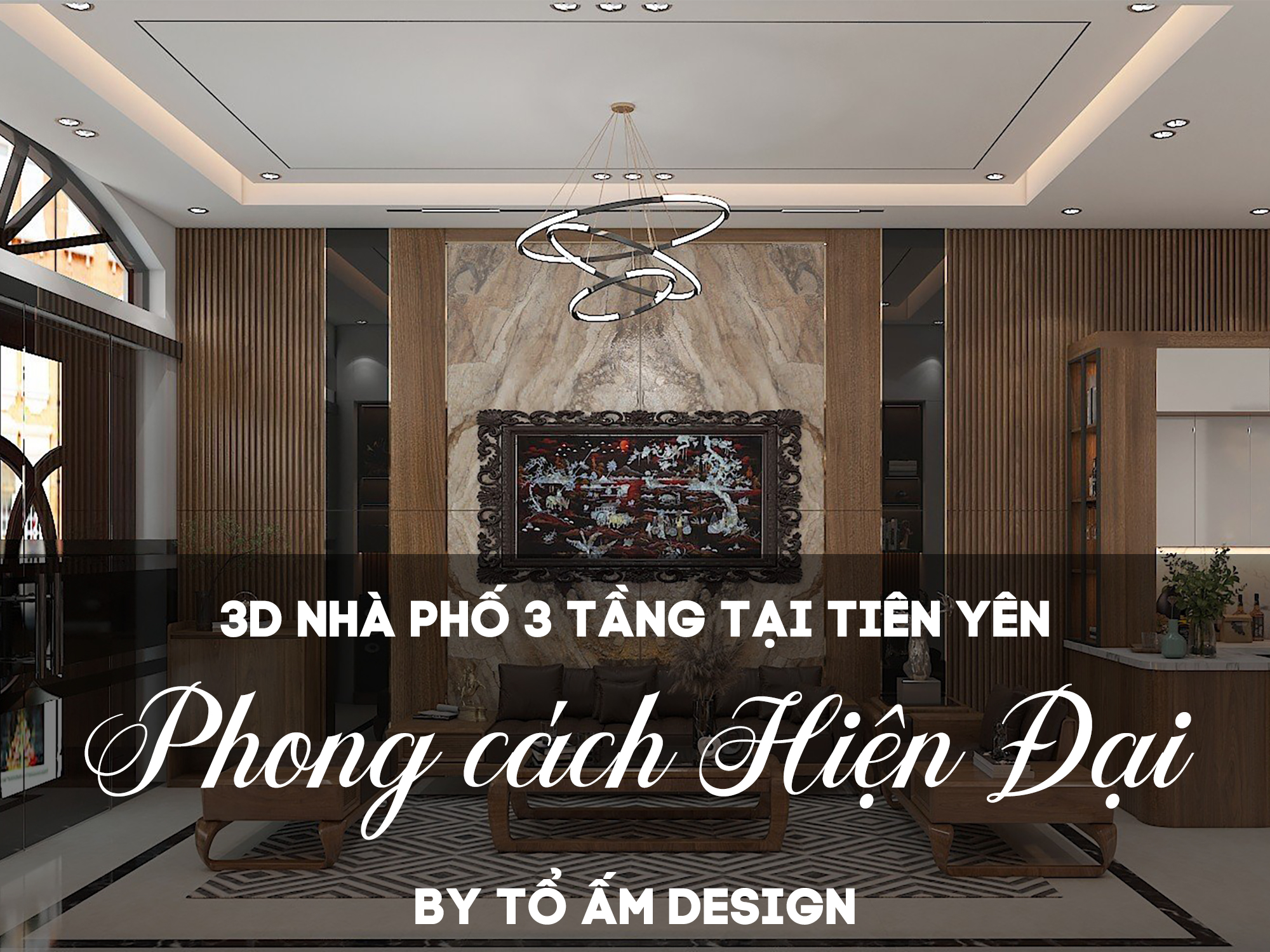 Thiết kế 3D nhà phố 3 tầng Tiên Yên | Không gian sống hiện đại, tiện nghi