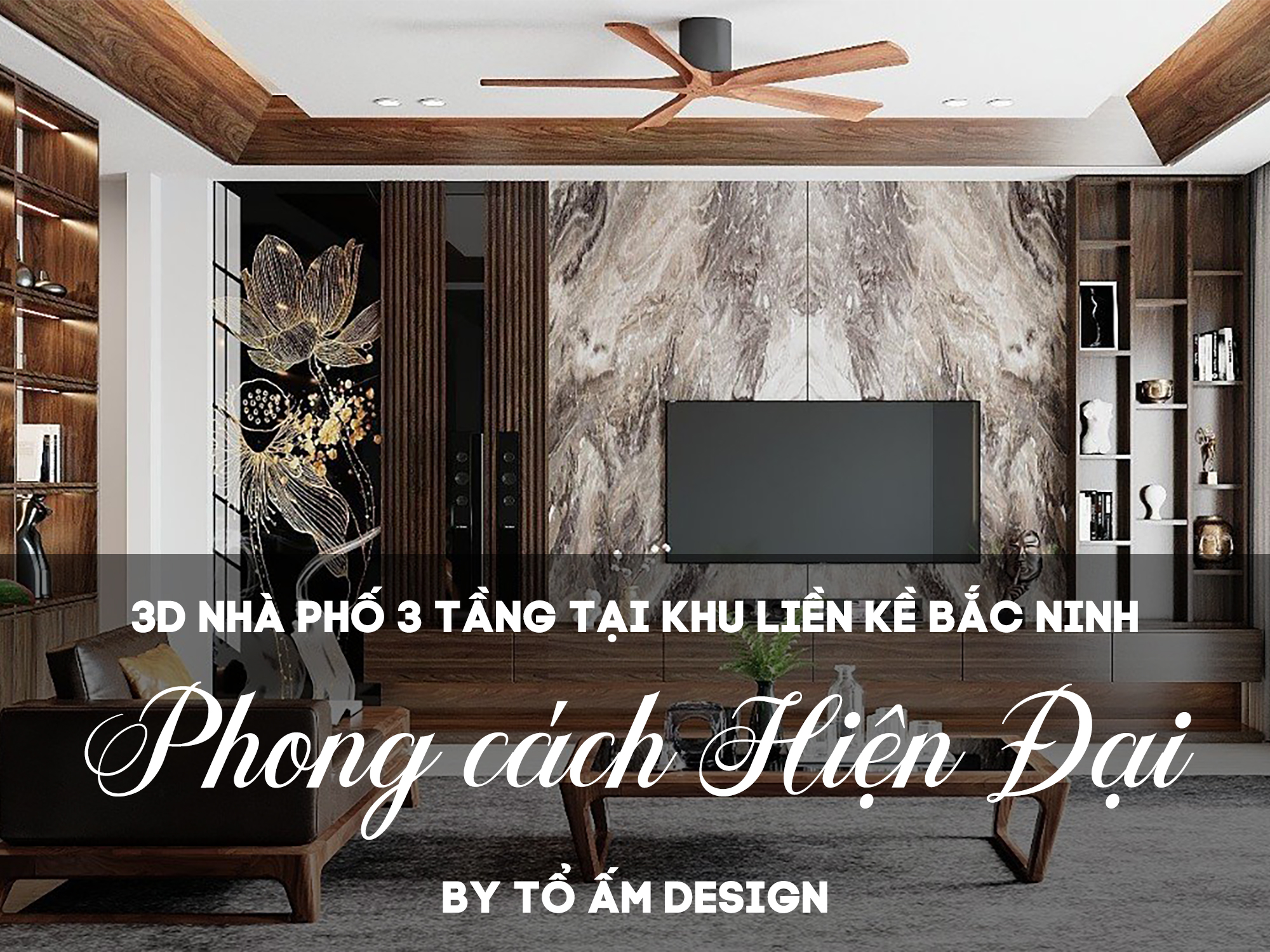 Thiết kế 3D nhà phố liền kề 3 tầng Bắc Ninh | Không gian Hiện đại, tiện nghi