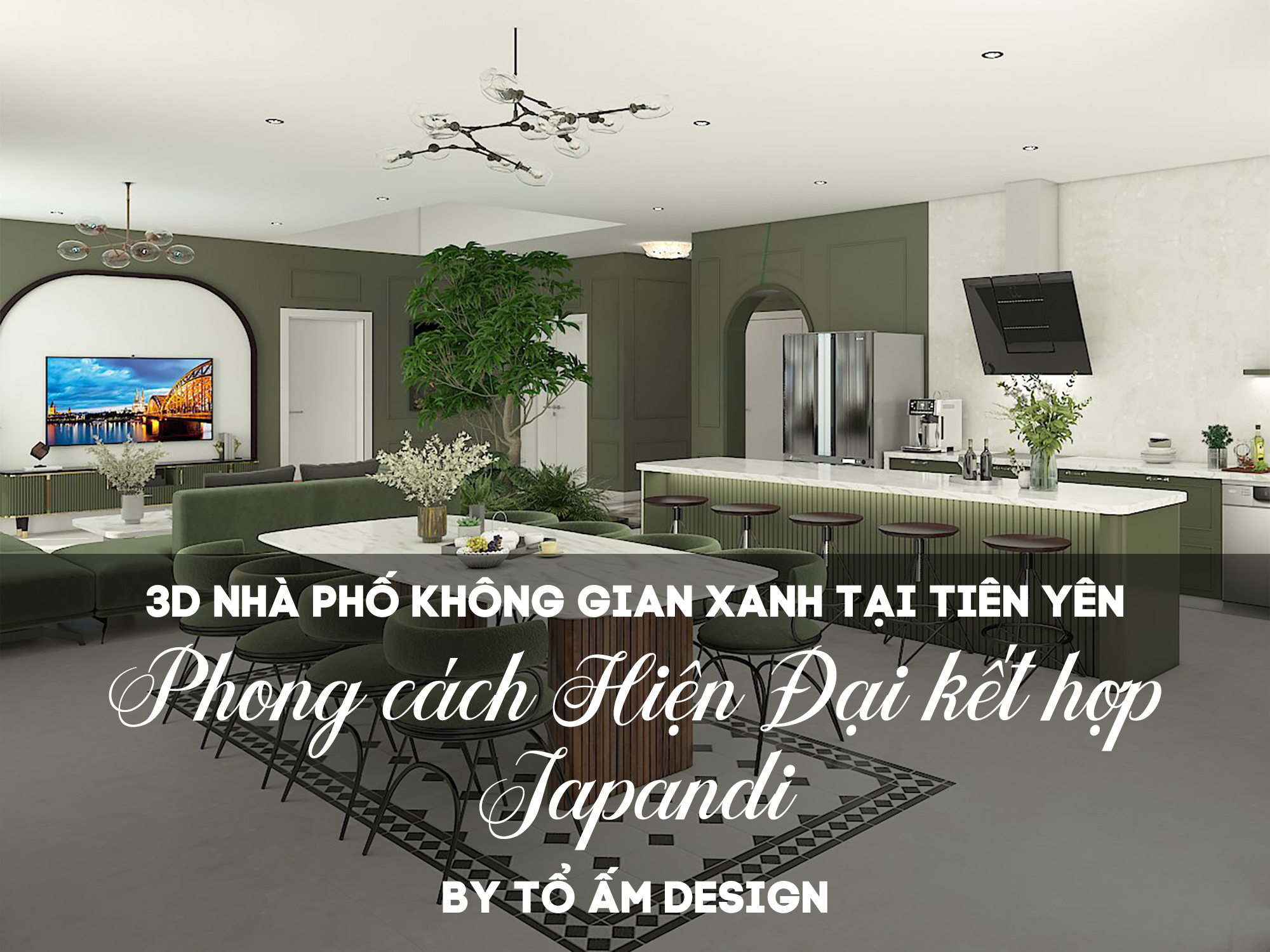 Thiết kế 3D nhà phố không gian xanh Tiên Yên | Hơi thở Hiện đại hòa cùng Japandi
