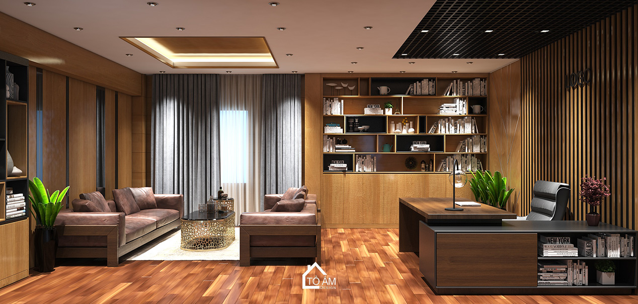 Thiết kế 3D văn phòng Chủ tịch - Đẳng cấp, hiện đại và tinh tế - Tổ Ấm Design