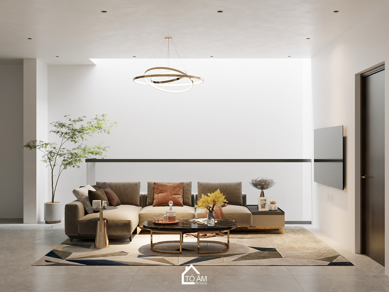 Phòng khách nhà phố 2 tầng hiện đại Hải Phòng – Tổ Ấm Design