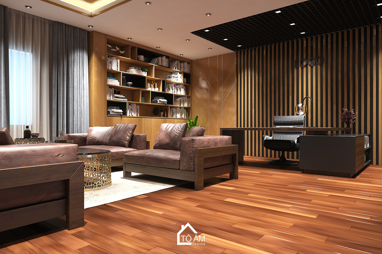 Thiết kế 3D văn phòng Chủ tịch - Đẳng cấp, hiện đại và tinh tế - Tổ Ấm Design