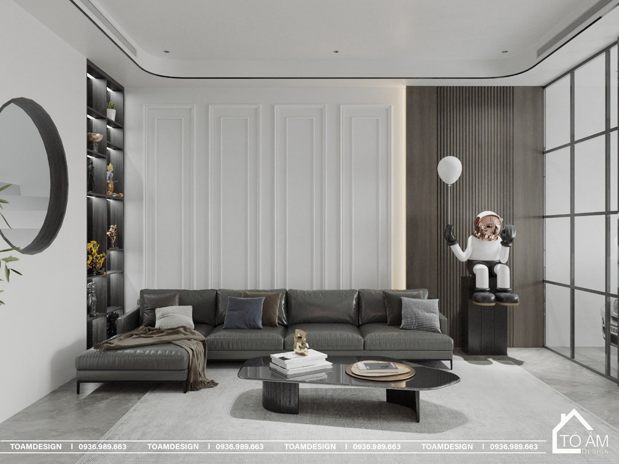 Phòng khách nhà phố 4 tầng hiện đại Lạng Sơn – Tổ Ấm Design