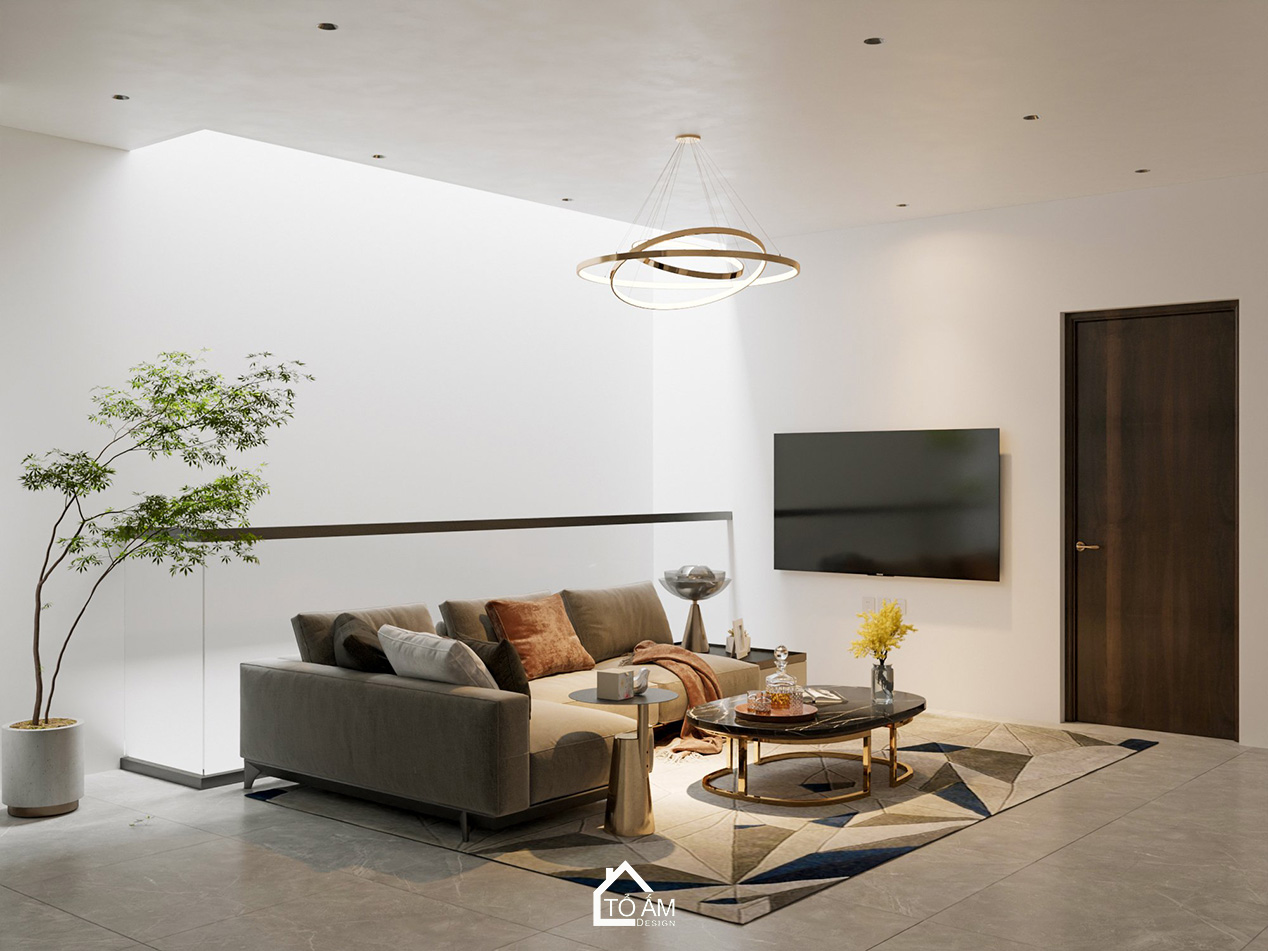 Phòng khách nhà phố 2 tầng hiện đại Hải Phòng – Tổ Ấm Design