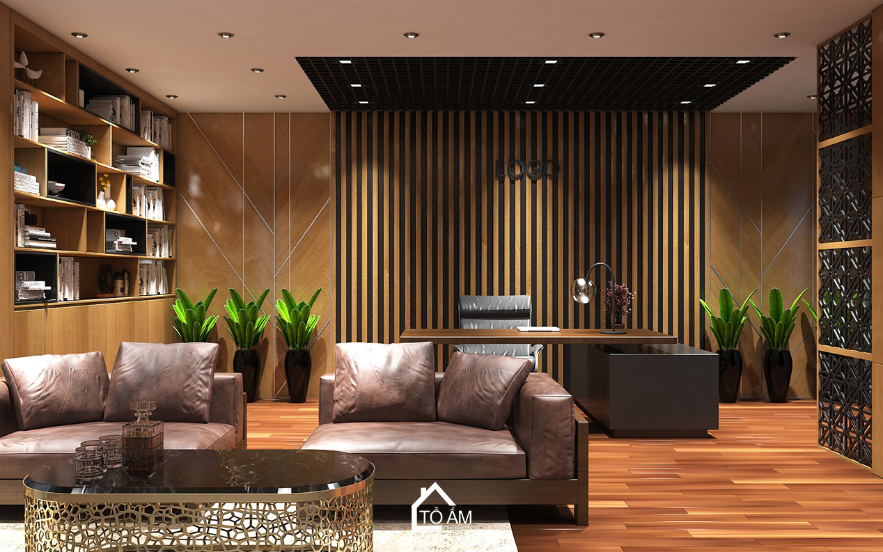 Thiết kế 3D văn phòng Chủ tịch - Đẳng cấp, hiện đại và tinh tế - Tổ Ấm Design