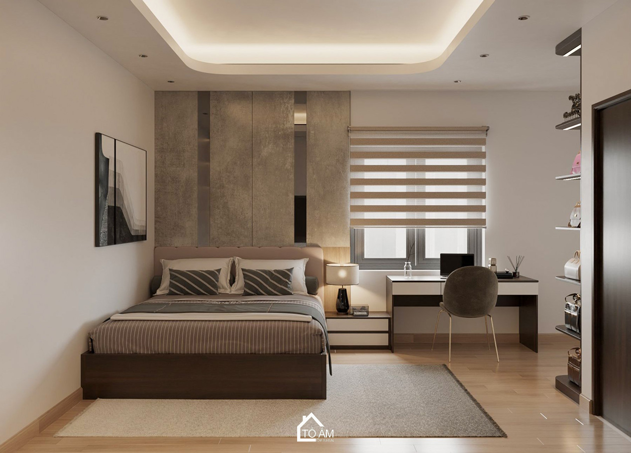 Phòng ngủ master nhà phố 2 tầng hiện đại Hải Phòng – Tổ Ấm Design
