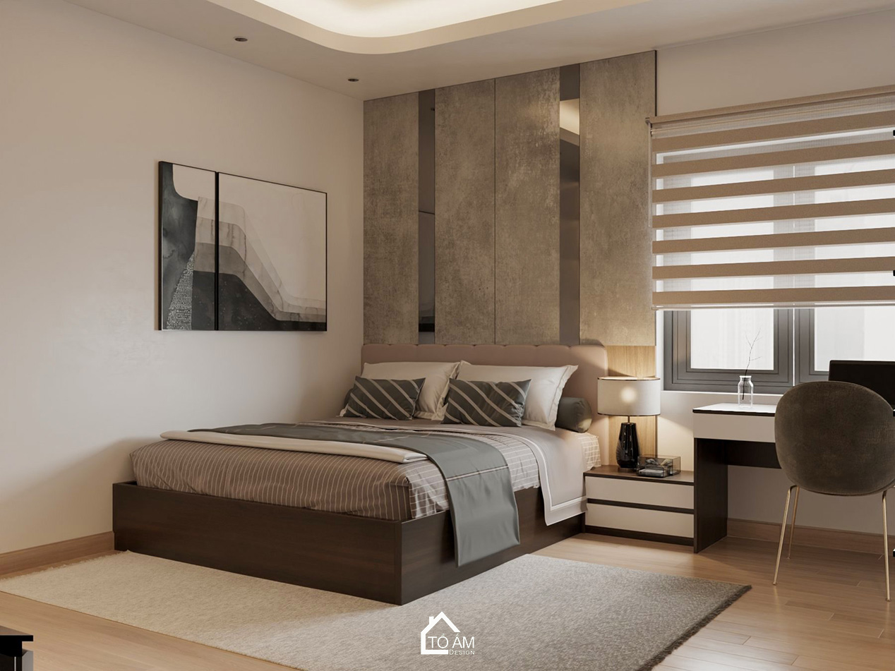 Phòng ngủ master nhà phố 2 tầng hiện đại Hải Phòng – Tổ Ấm Design