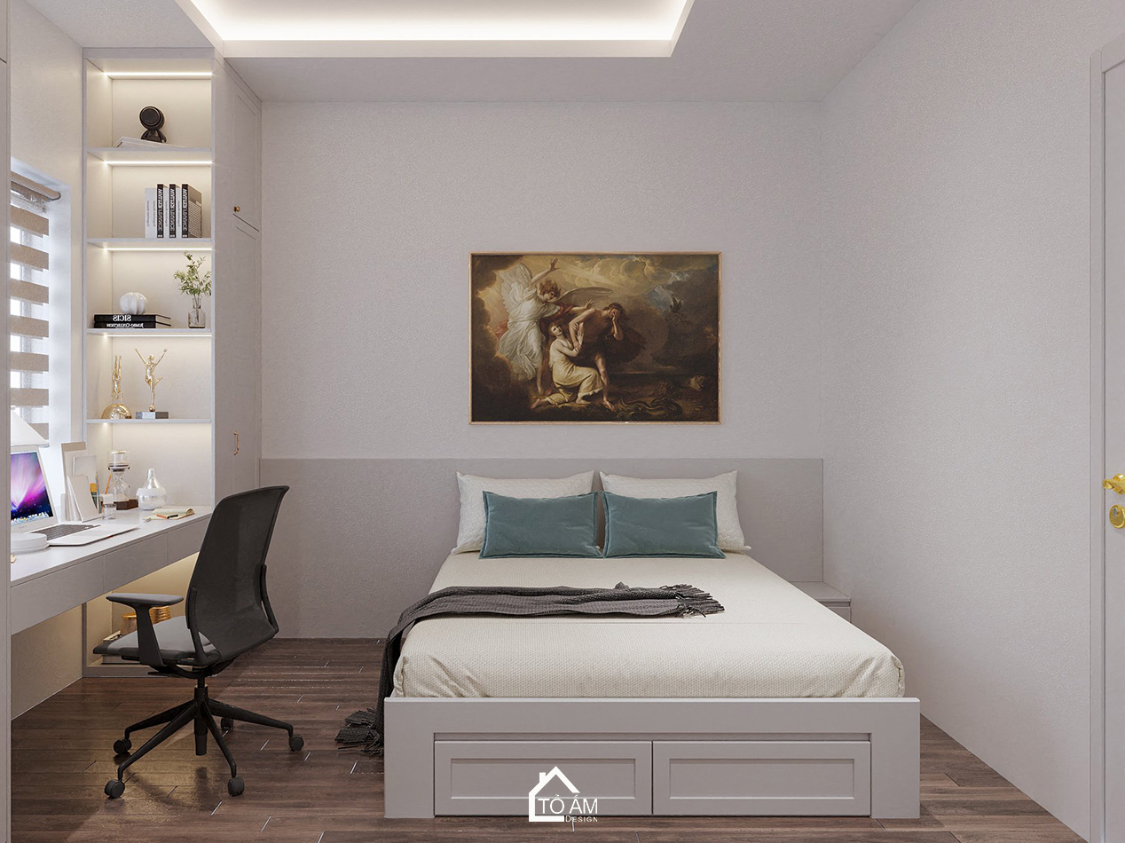 Thiết kế 3D phòng ngủ master Neo-classic với ánh sáng tự nhiên và nội thất tinh tế - Tổ Ấm Design