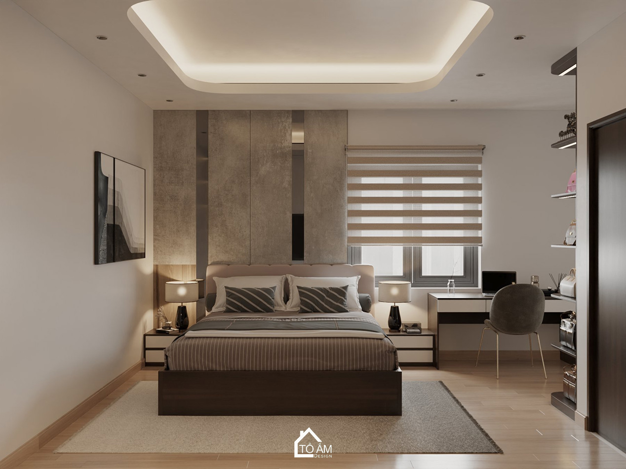 Phòng ngủ master nhà phố 2 tầng hiện đại Hải Phòng – Tổ Ấm Design