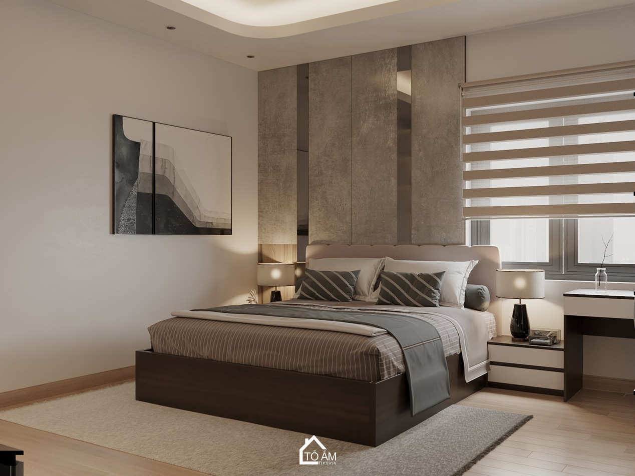 Phòng ngủ master nhà phố 2 tầng hiện đại Hải Phòng – Tổ Ấm Design