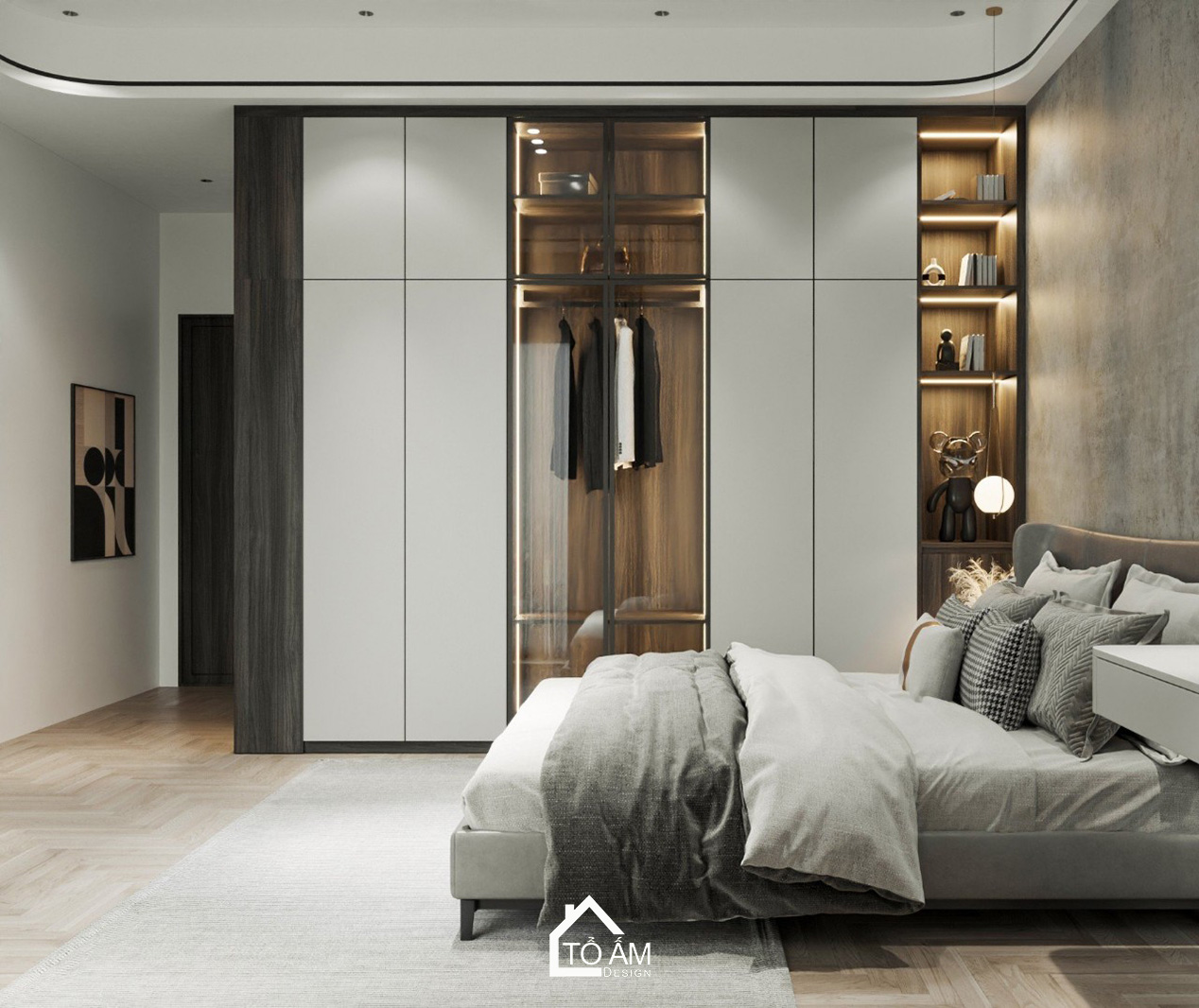 Phòng ngủ master phong cách Rustic hiện đại – Tổ Ấm Design