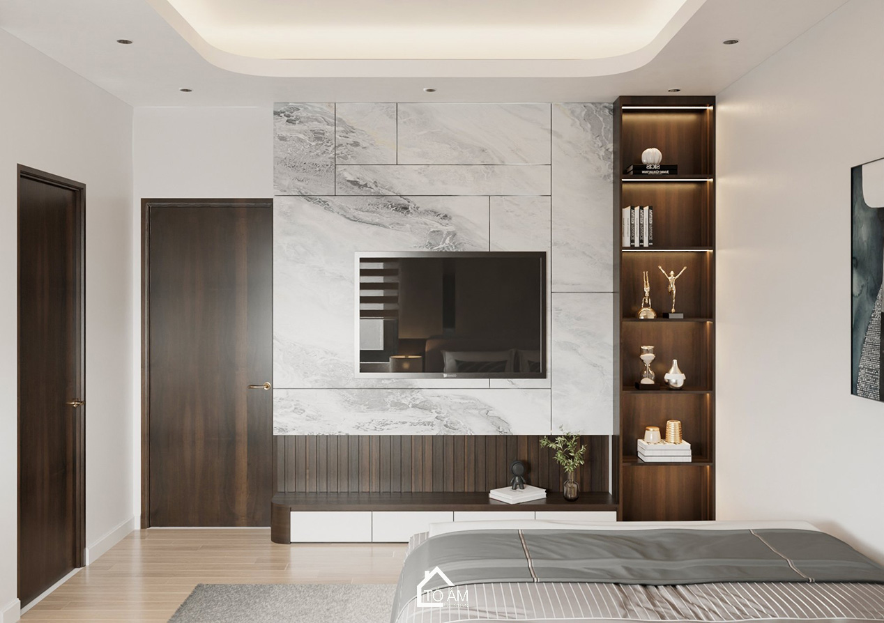 Phòng ngủ master nhà phố 2 tầng hiện đại Hải Phòng – Tổ Ấm Design