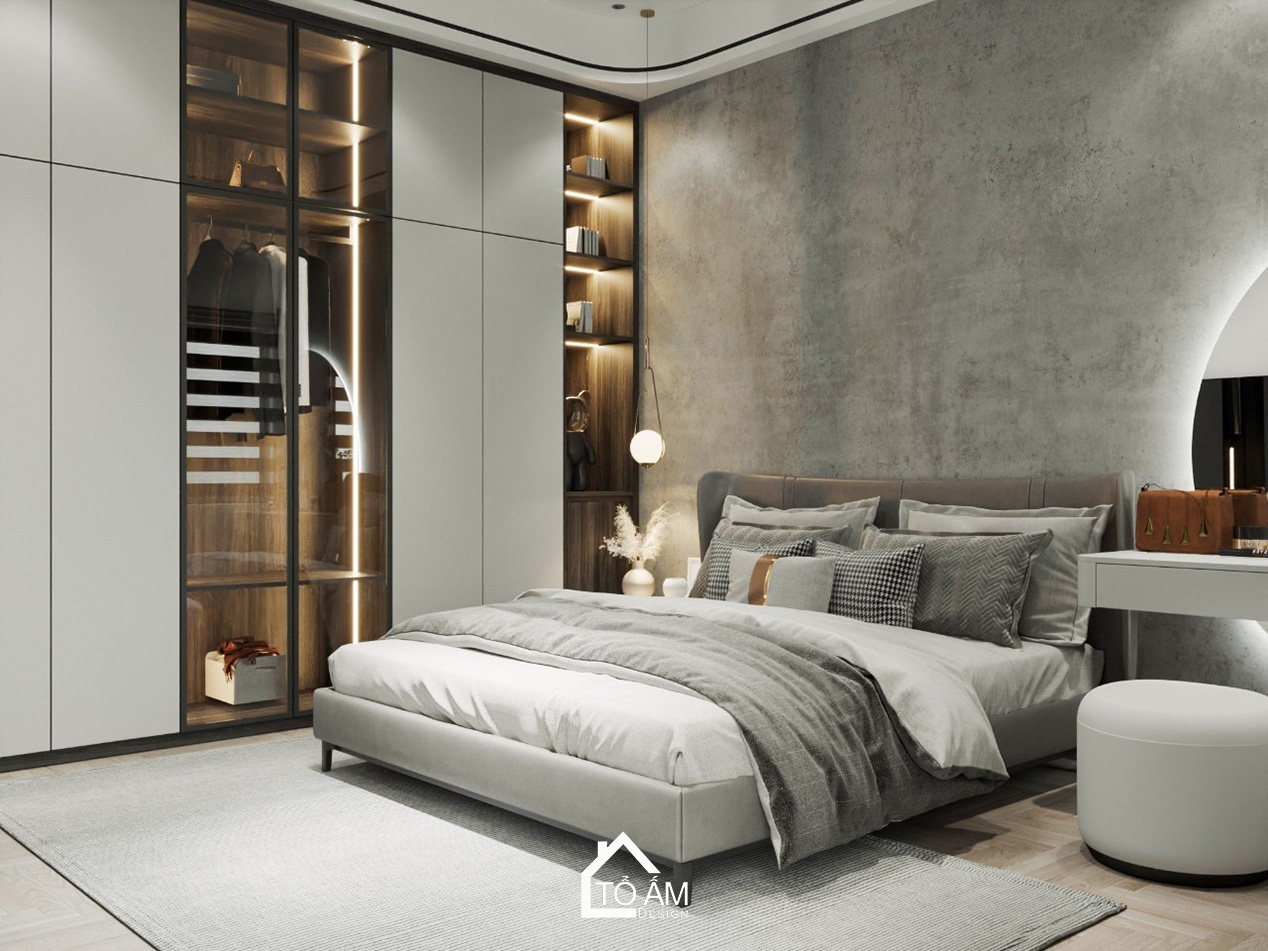 Phòng ngủ master phong cách Rustic hiện đại – Tổ Ấm Design