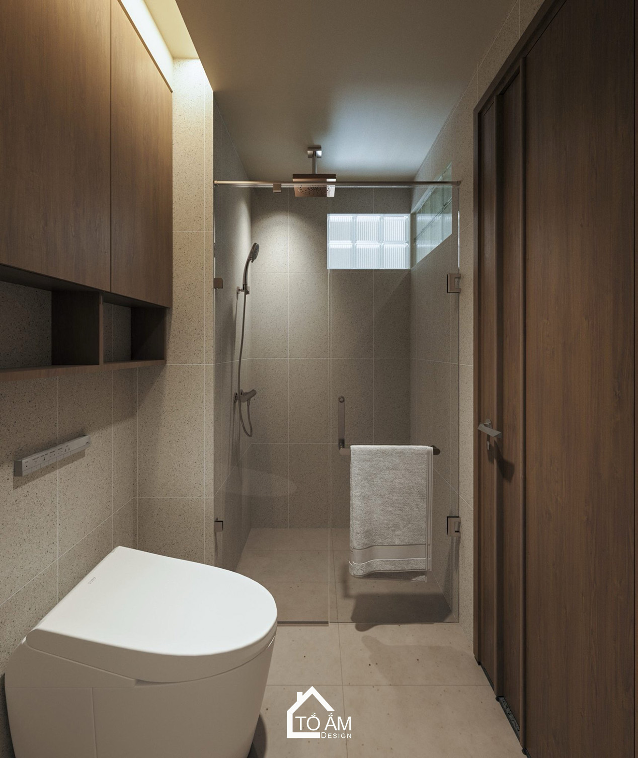 Phòng WC của phòng ngủ con gái pastel nhẹ nhàng, tràn đầy năng lượng của nhà phố Wabisabi Hà Đông – Tổ Ấm Design