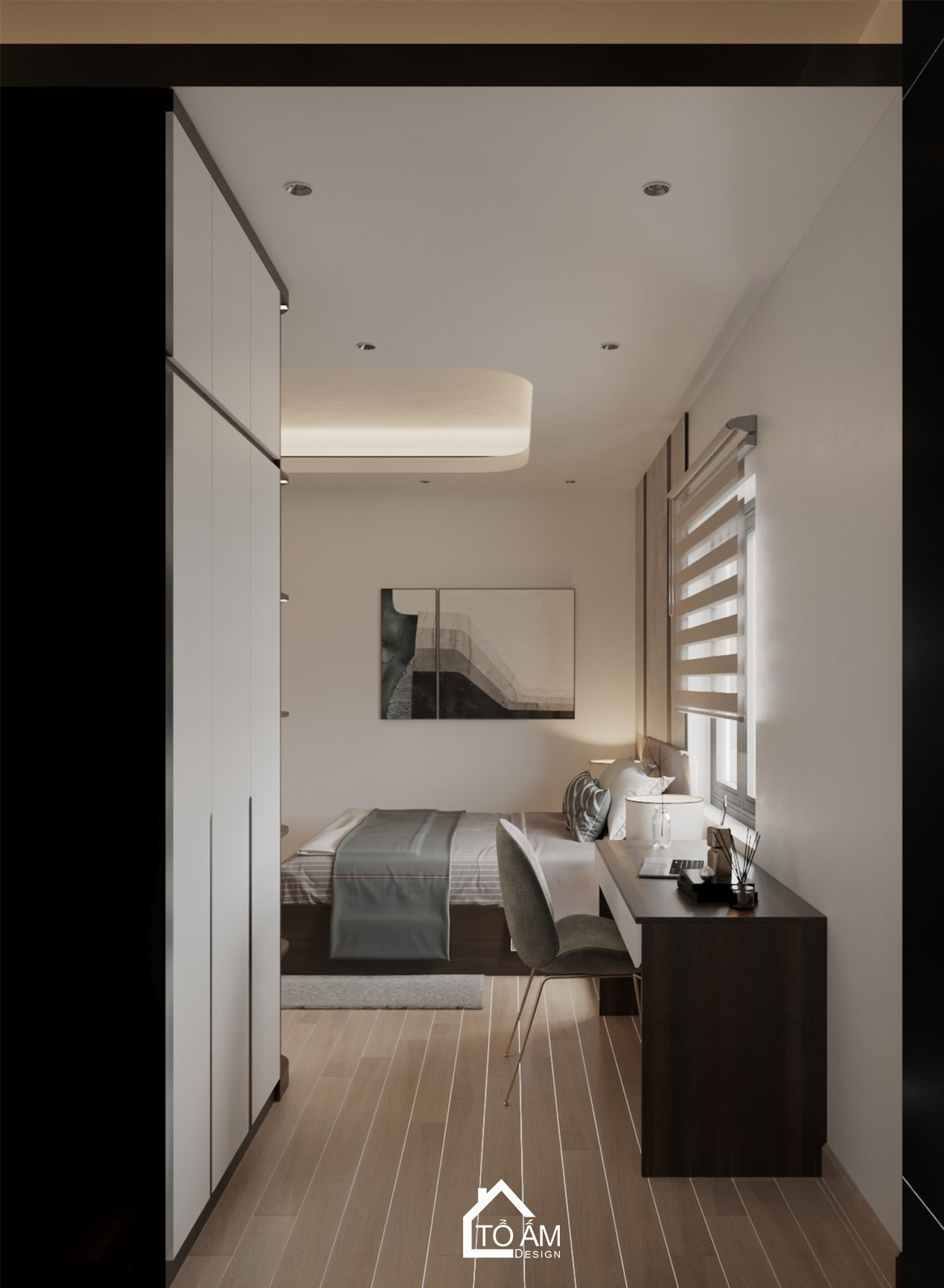 Phòng ngủ master nhà phố 2 tầng hiện đại Hải Phòng – Tổ Ấm Design