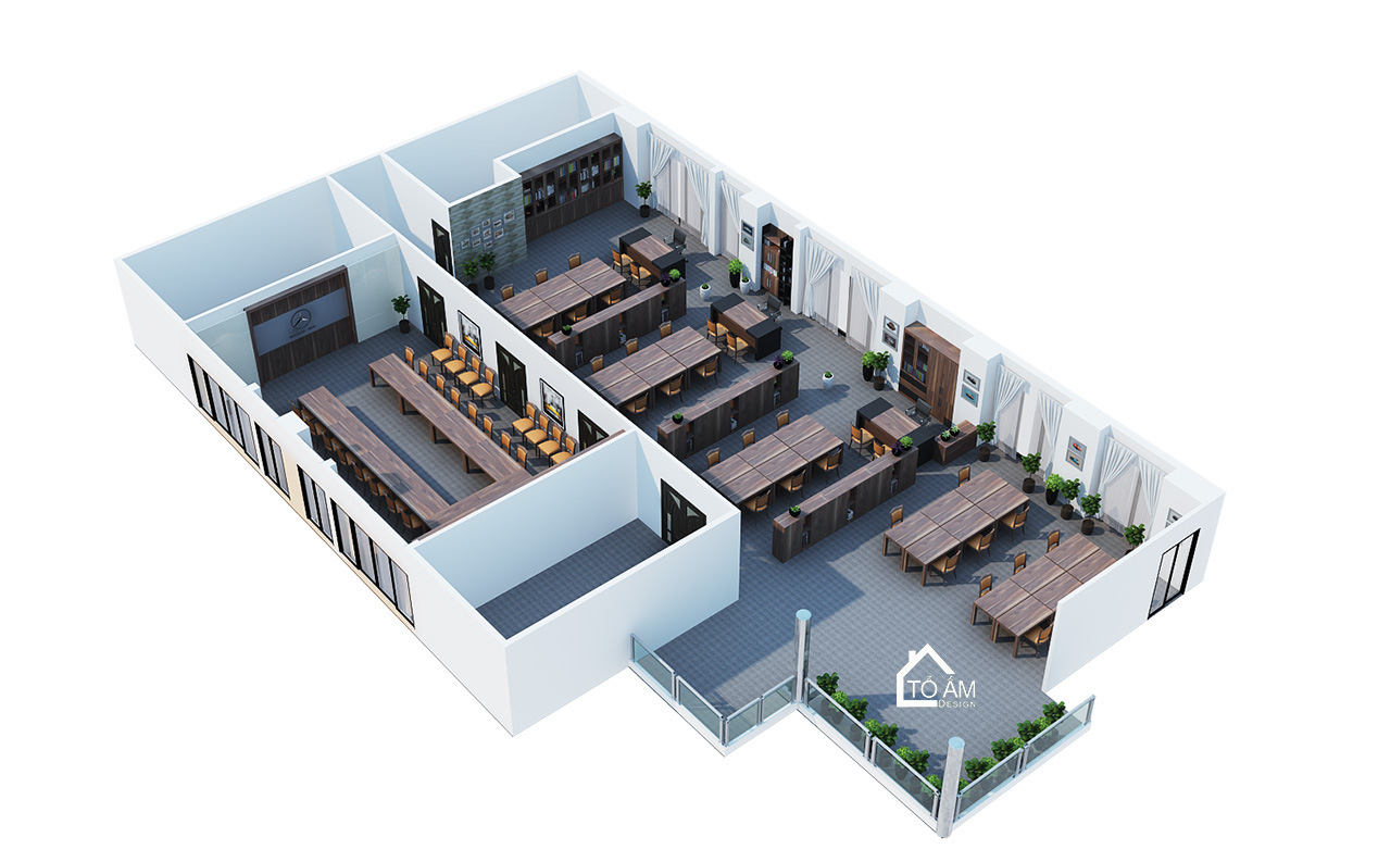 Thiết kế 3D văn phòng Showroom Mercedes – Haxaco - Tổ Ấm Design - Kiến tạo không gian - Chữa lành cảm xúc