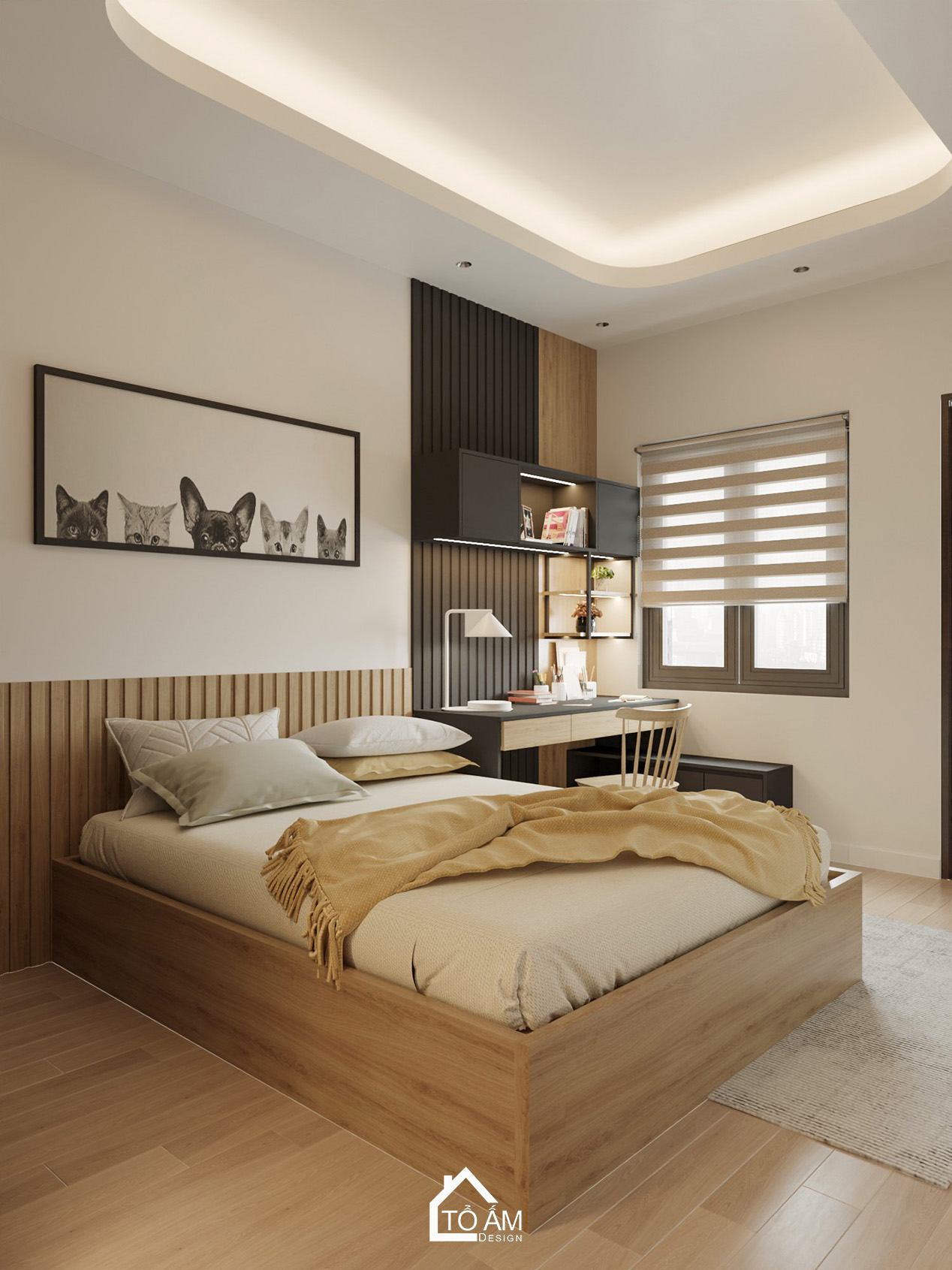 Phòng ngủ con lớn nhà phố 2 tầng hiện đại Hải Phòng – Tổ Ấm Design