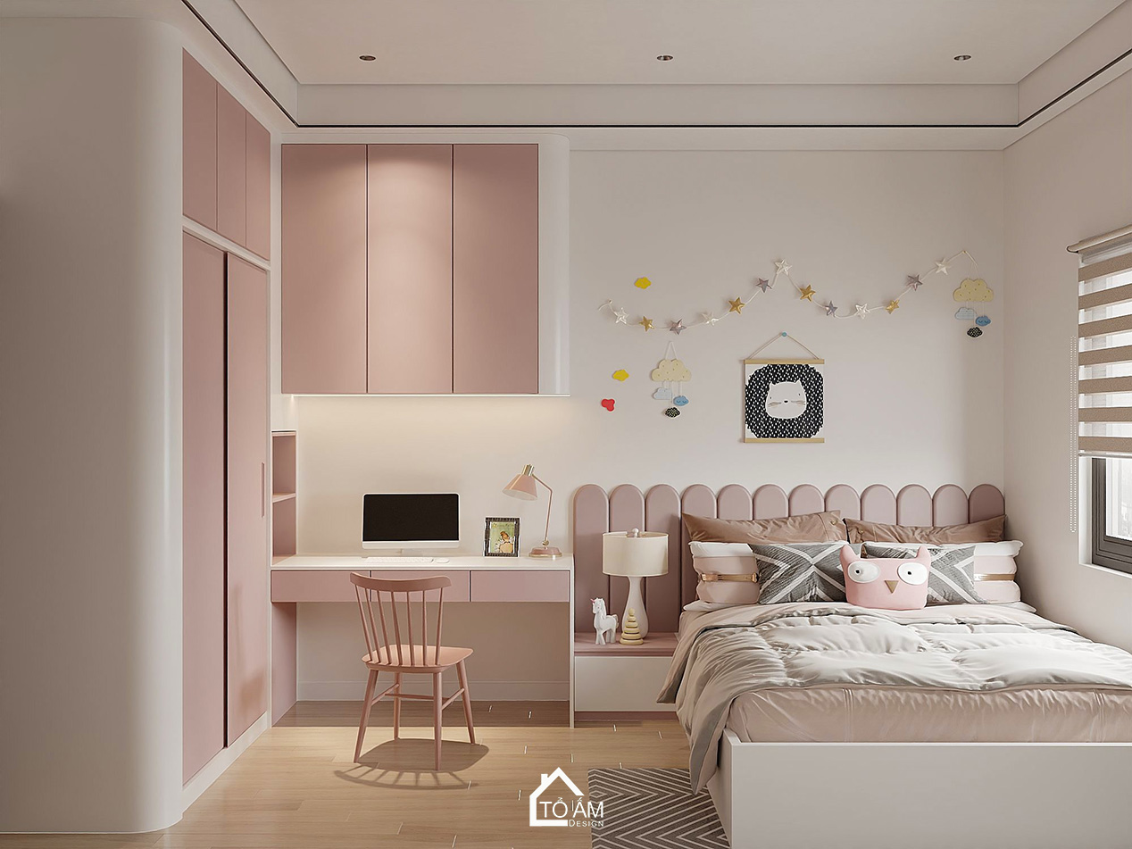 Phòng ngủ bé gái nhà phố 2 tầng hiện đại Hải Phòng – Tổ Ấm Design