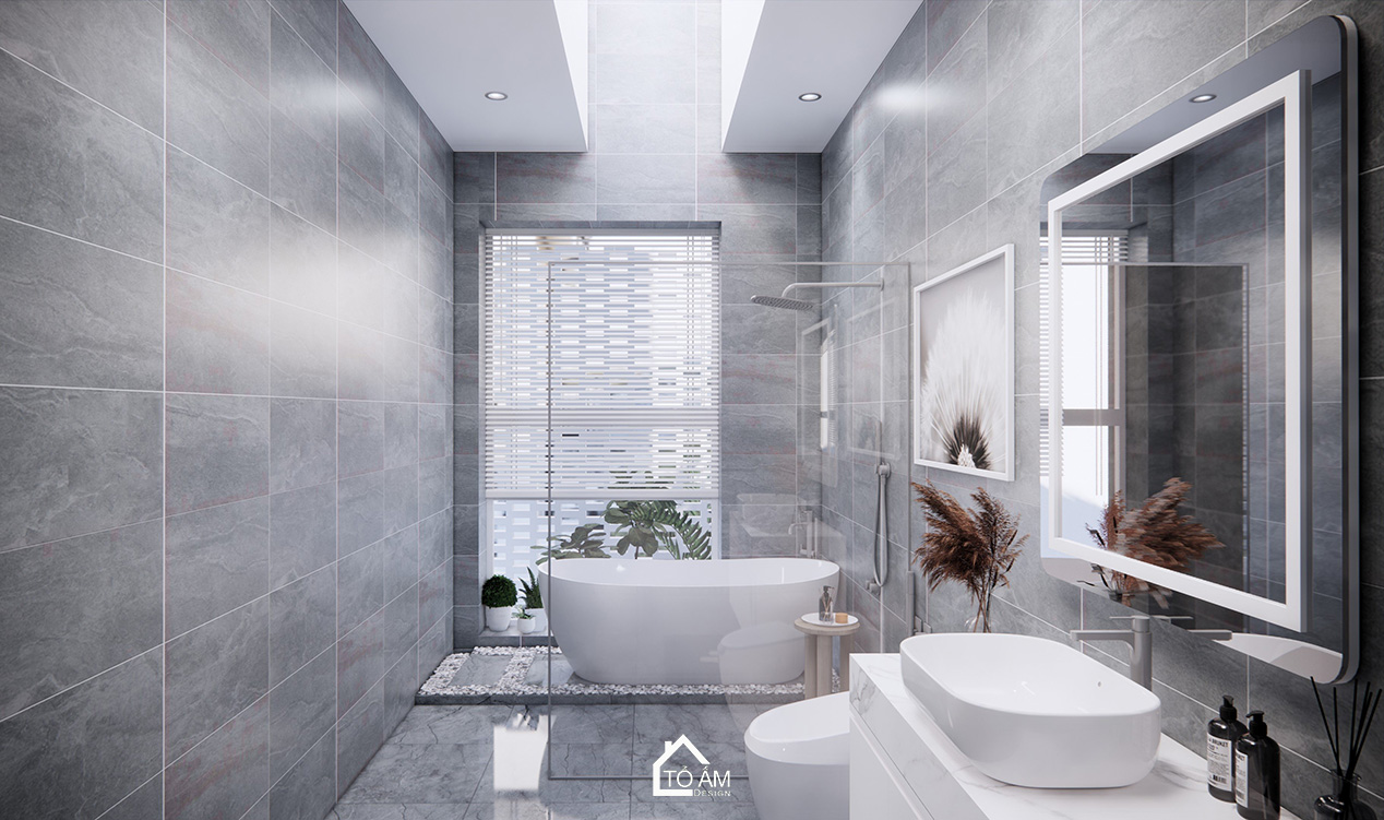 Thiết kế 3D Phòng ngủ master mang hơi thở thiên nhiên với tone xanh lá - Tổ Ấm Design