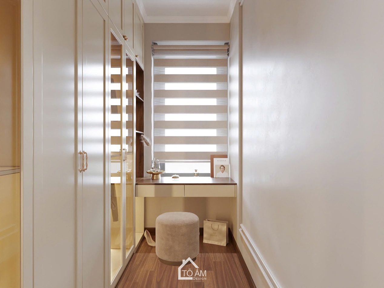 Phòng ngủ con gái nhẹ nhàng, tinh tế – Thiết kế 3D nhà phố Art Décor Yên Nghĩa - Tổ Ấm Design