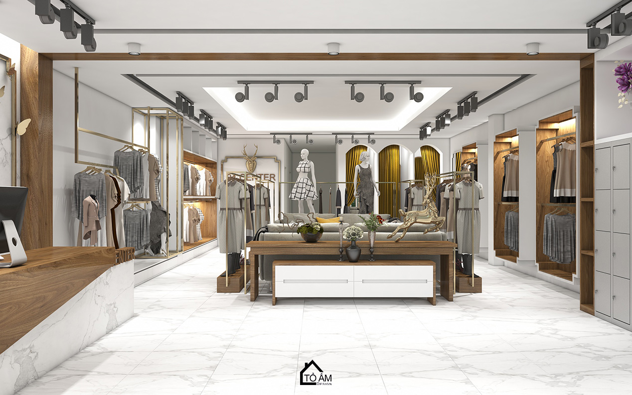 3D Nội thất cửa hàng thời trang - Tổ Ấm Design - Kiến tạo không gian - Chữa lành cảm xúc