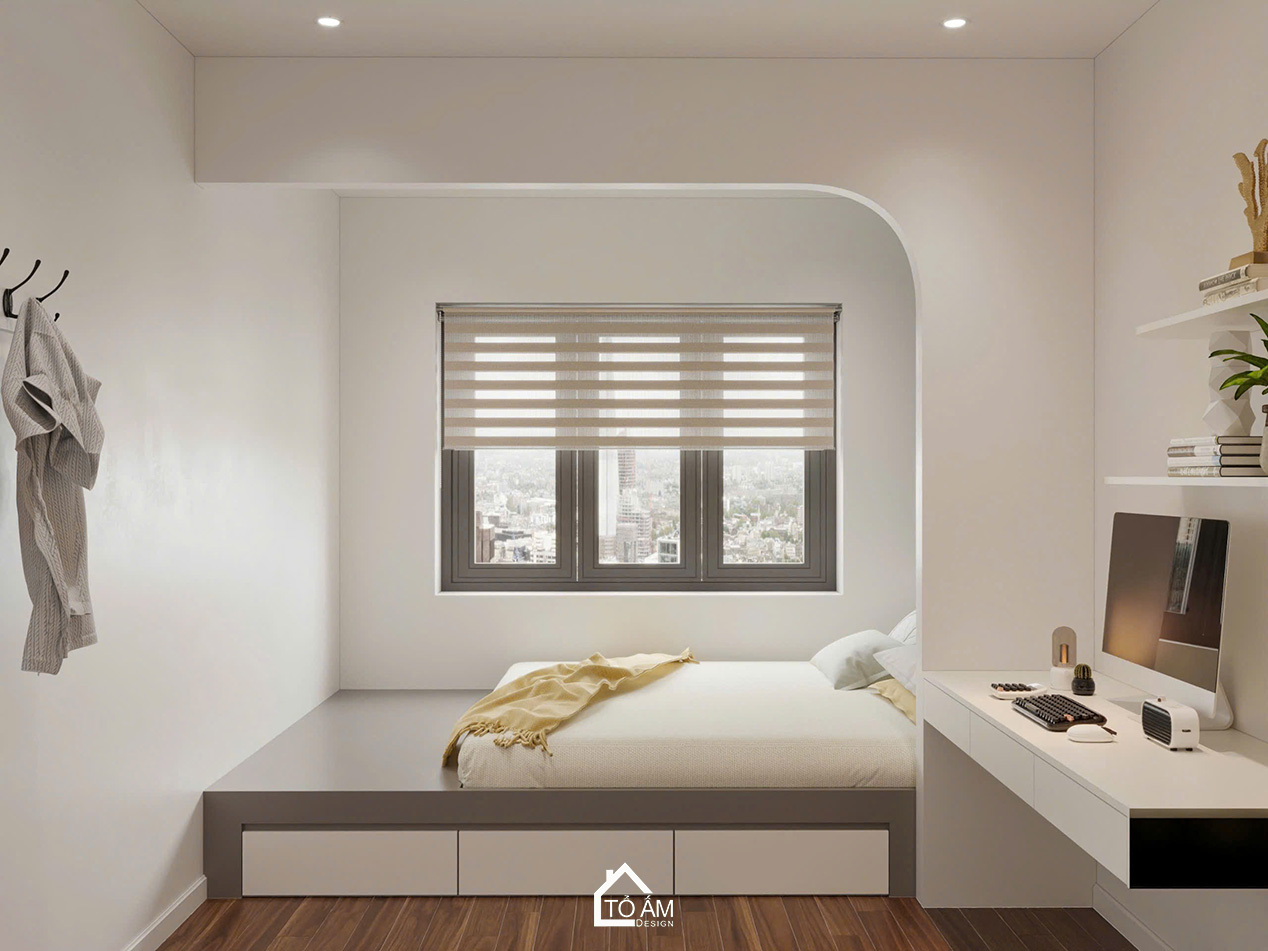 Phòng ngủ con trai 3 chung cư năng động và khơi gợi tinh thần - Thiết kế 3D chung cư 4 ngủ Mulberry Land - Tổ Ấm Design