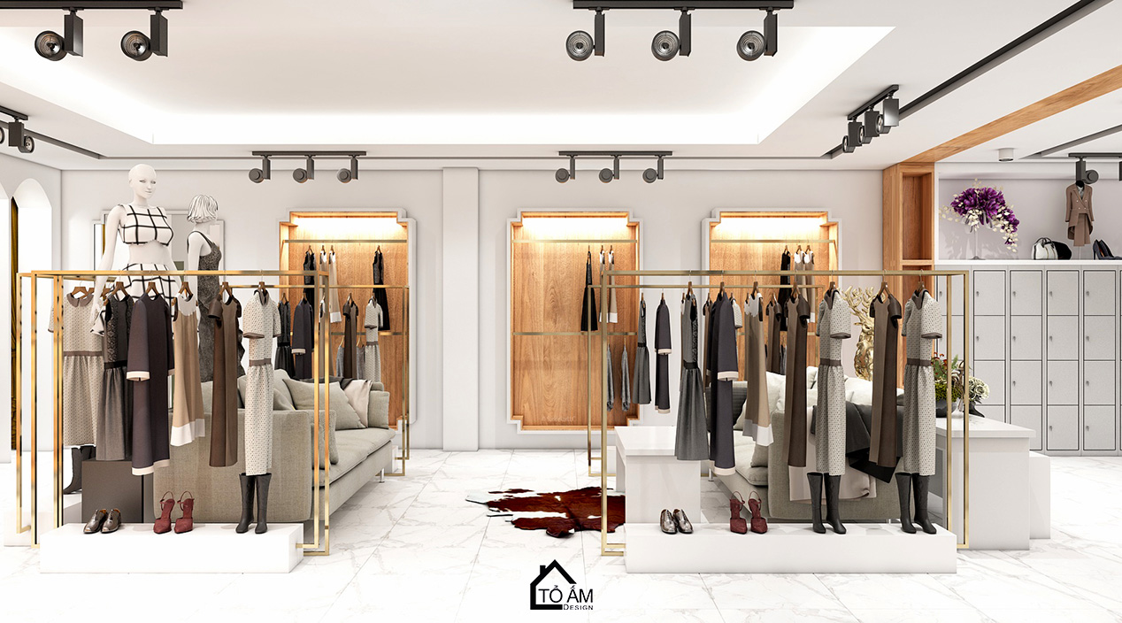 3D Nội thất cửa hàng thời trang - Tổ Ấm Design - Kiến tạo không gian - Chữa lành cảm xúc