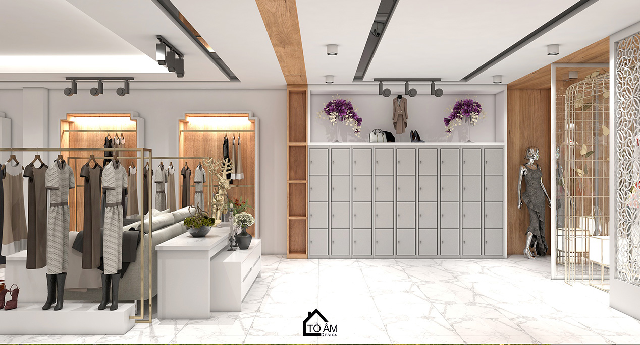 3D Nội thất cửa hàng thời trang - Tổ Ấm Design - Kiến tạo không gian - Chữa lành cảm xúc