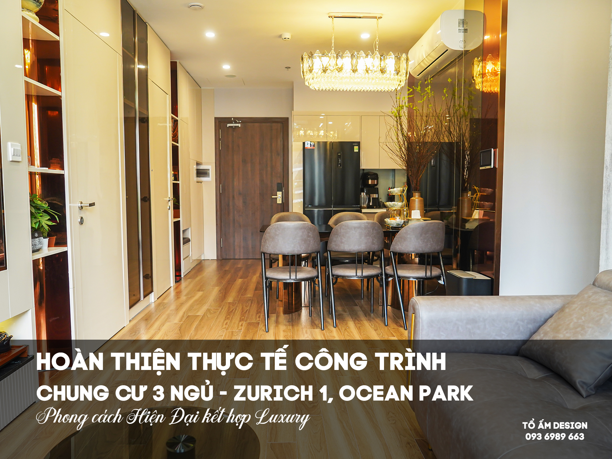 Hoàn thiện Chung cư 3 ngủ Zurich 1 – Ocean Park | Tổ Ấm Design kiến tạo không gian sang trọng & chữa lành cảm xúc