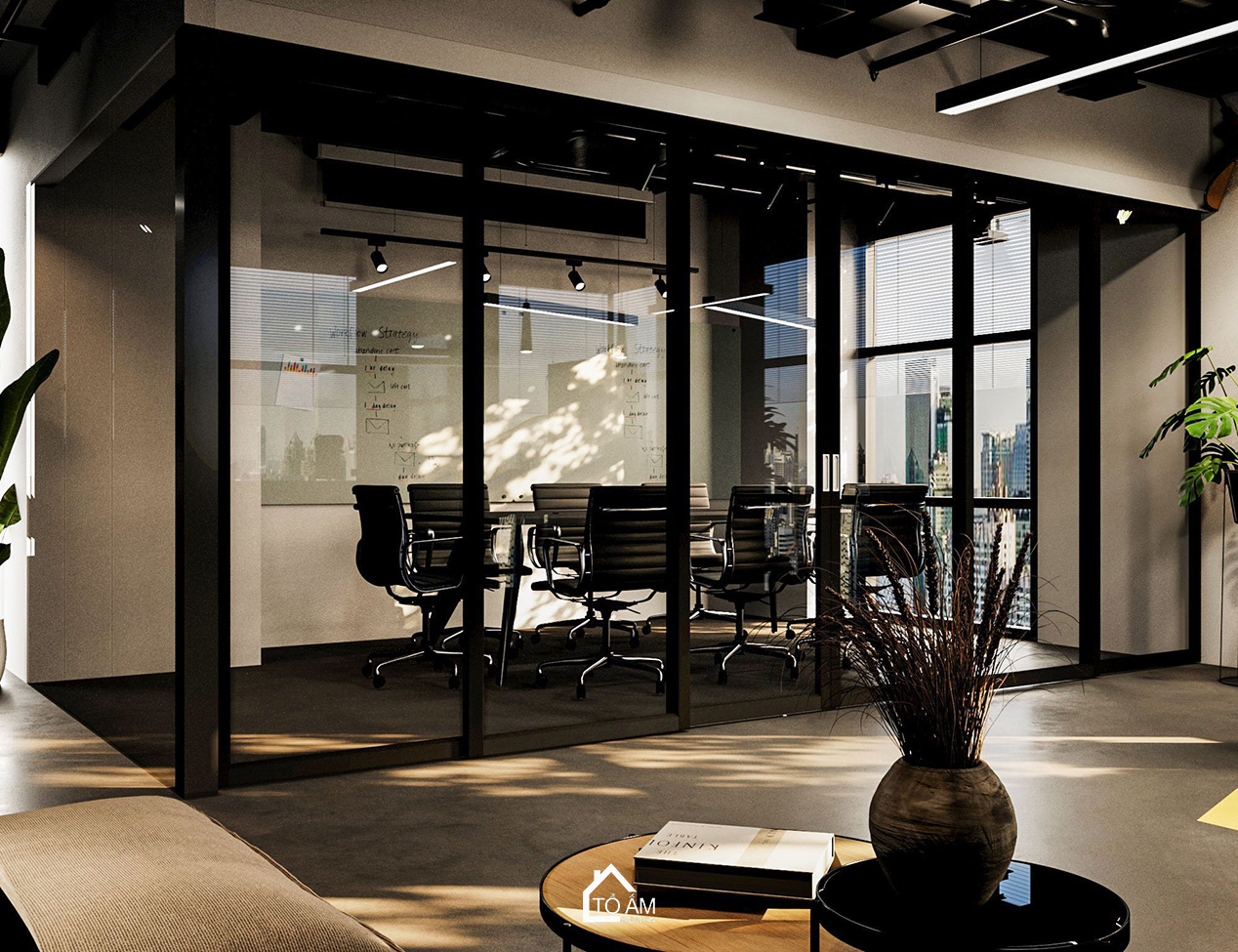 Phòng họp - 3D nội thất văn phòng công ty SNP – Tổ Ấm Design