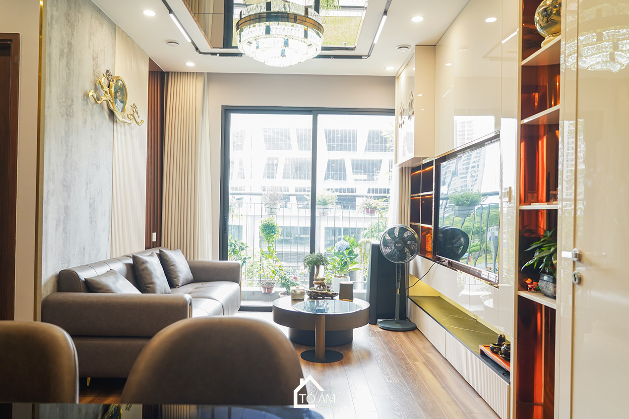 Phòng khách: Trái tim của căn hộ – sang trọng, tinh tế, mở rộng thị giác - Hoàn thiện Chung cư 3 ngủ Zurich 1, Ocean Park - Tổ Ấm Design