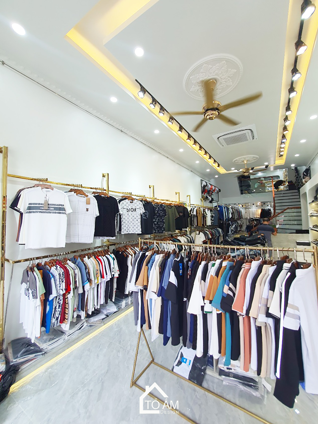 Tầng 1 – Nội thất Không gian dịch vụ / shop thời trang hiện đại - Hoàn thiện Nhà phố 5 tầng chữa lành tại Móng Cái - Tổ Ấm Design