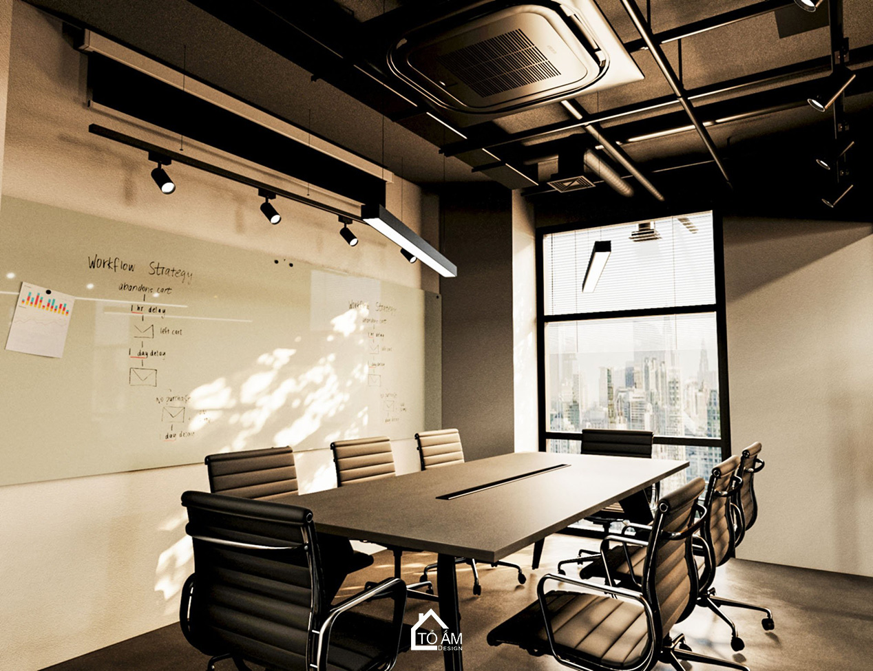 Phòng họp - 3D nội thất văn phòng công ty SNP – Tổ Ấm Design