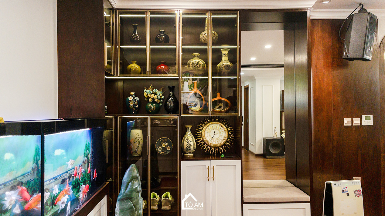 Phòng khách sang trọng – trái tim của căn hộ Chung cư đập thông 4 ngủ Hà Đông - Hoàn thiện Chung cư đập thông 4 ngủ Hà Đông – Mulberry Land - Tổ Ấm Design