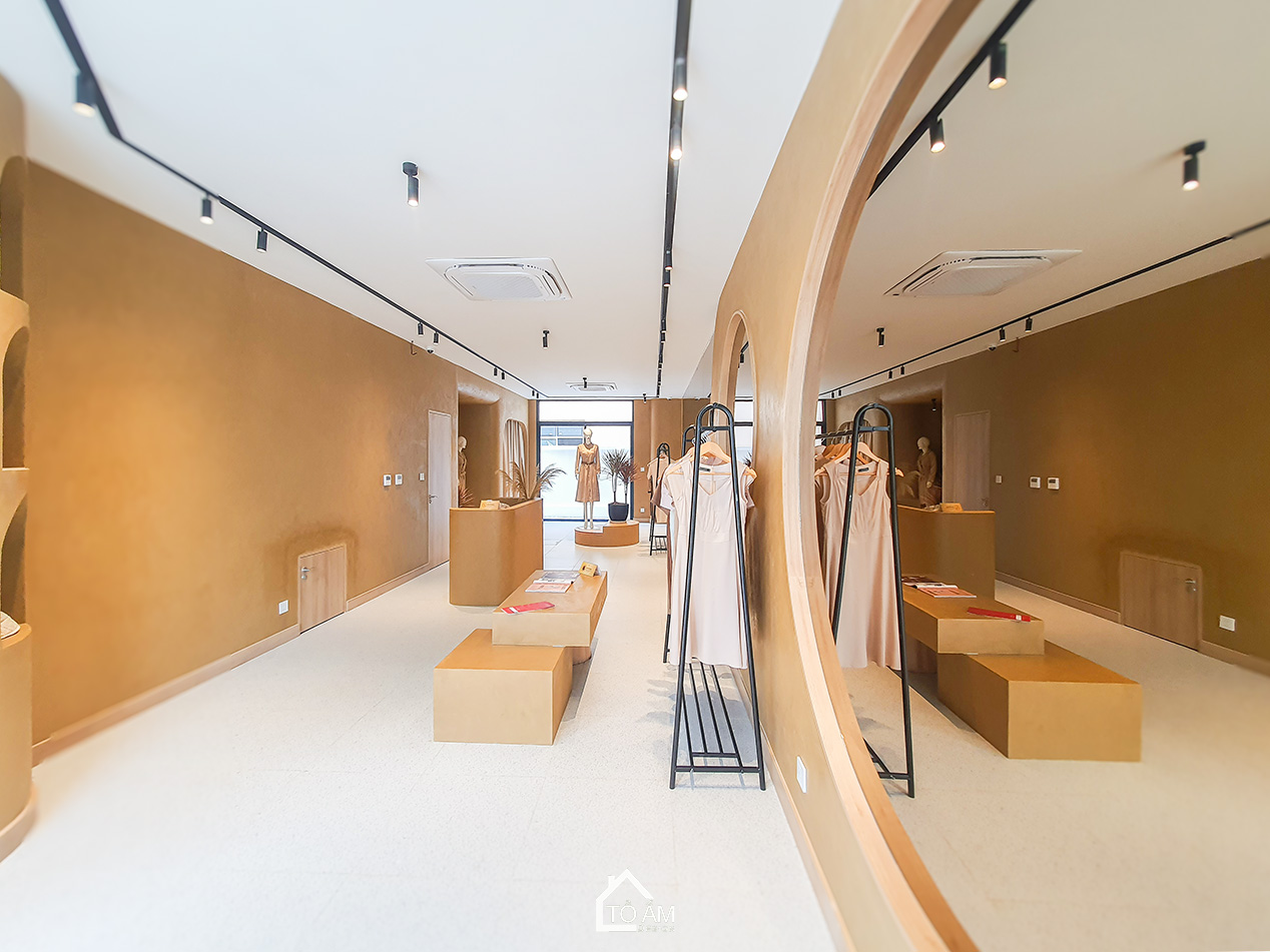 Tầng 1: Shop thời trang – Hoàn thiện Nhà mẫu Vinhomes Golden Avenue Móng Cái - Không gian nhà phố chữa lành - Tổ Ấm Design