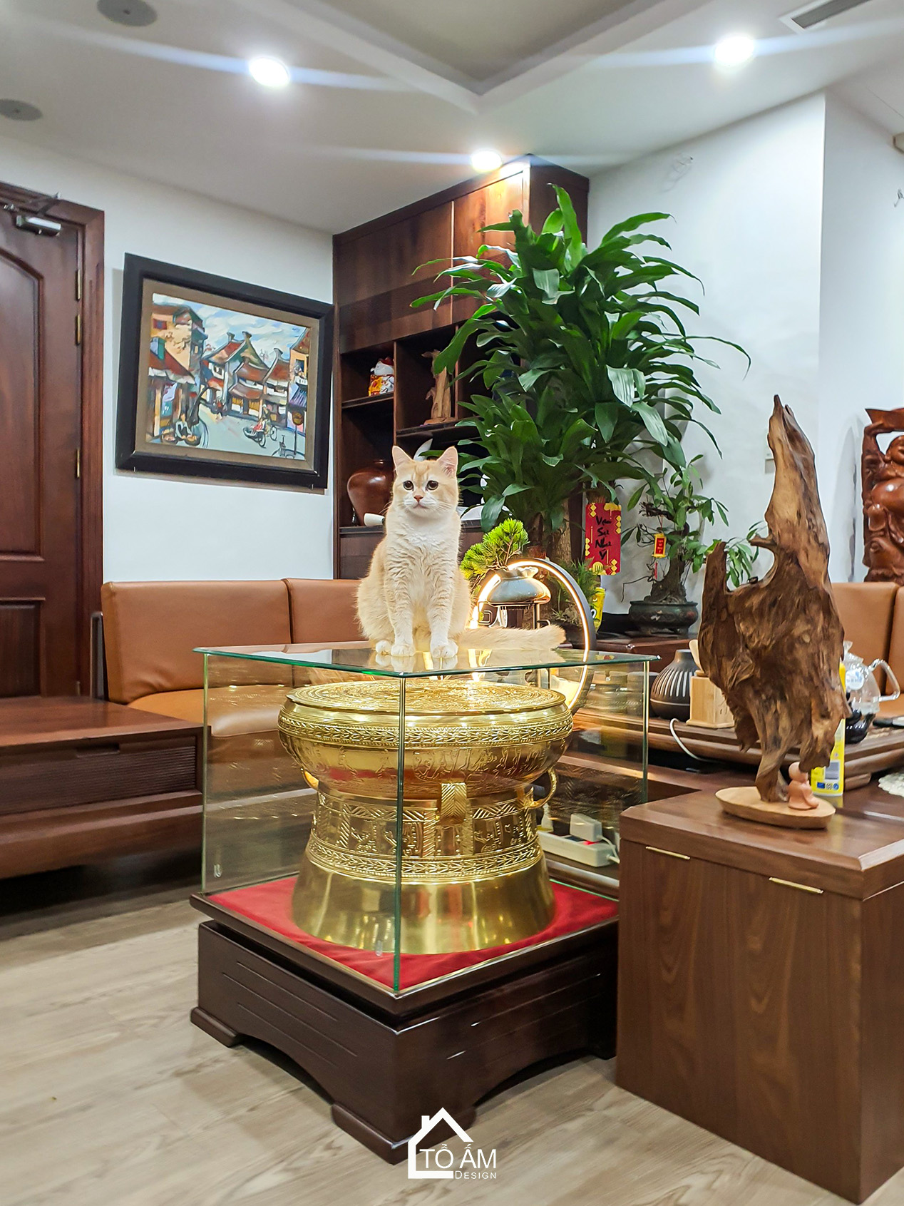 Phòng khách – Trung tâm kết nối của chung cư 3 ngủ Cầu Giấy - Hoàn thiện nội thất Chung cư 3 ngủ tại tòa 24T2, Cầu Giấy phong cách hiện đại – Tổ Ấm Design