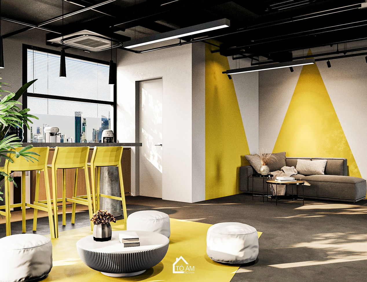 Khu Tea Break - 3D nội thất văn phòng công ty SNP – Tổ Ấm Design