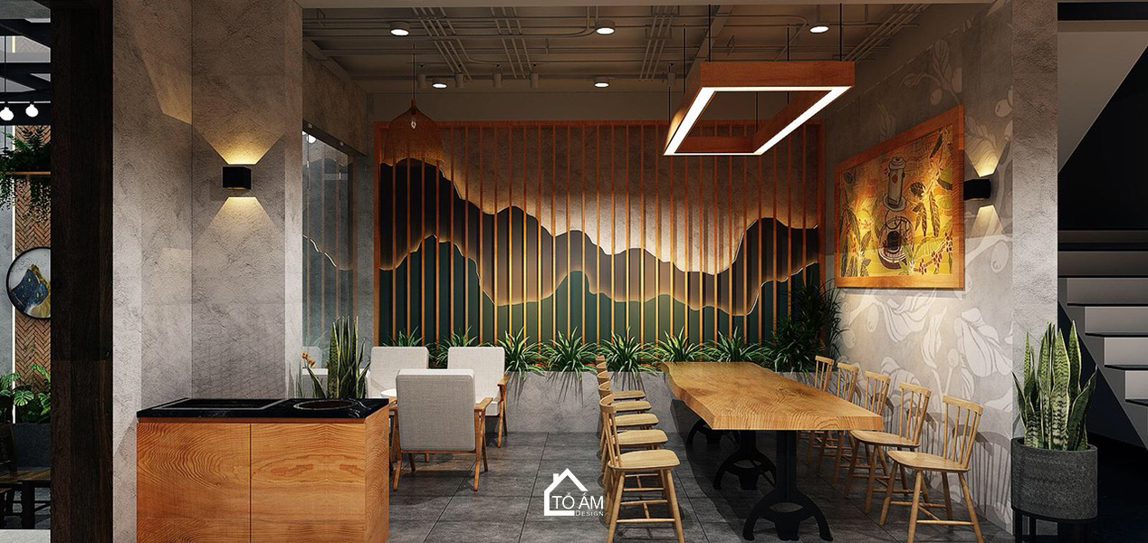 Thiết kế 3D nội thất quán cà phê Yofresh Garden – Tổ Ấm Design