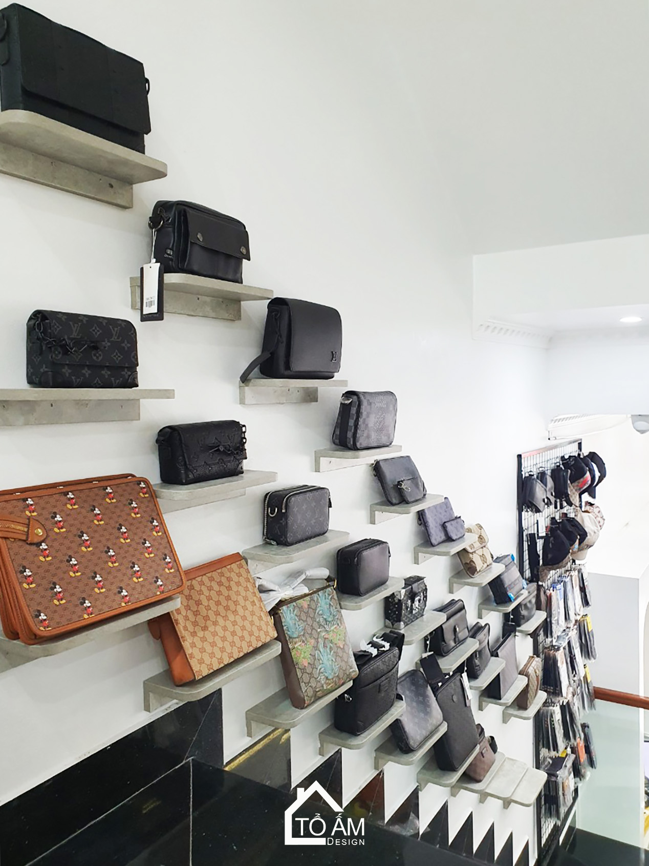 Tầng 1 – Nội thất Không gian dịch vụ / shop thời trang hiện đại - Hoàn thiện Nhà phố 5 tầng chữa lành tại Móng Cái - Tổ Ấm Design