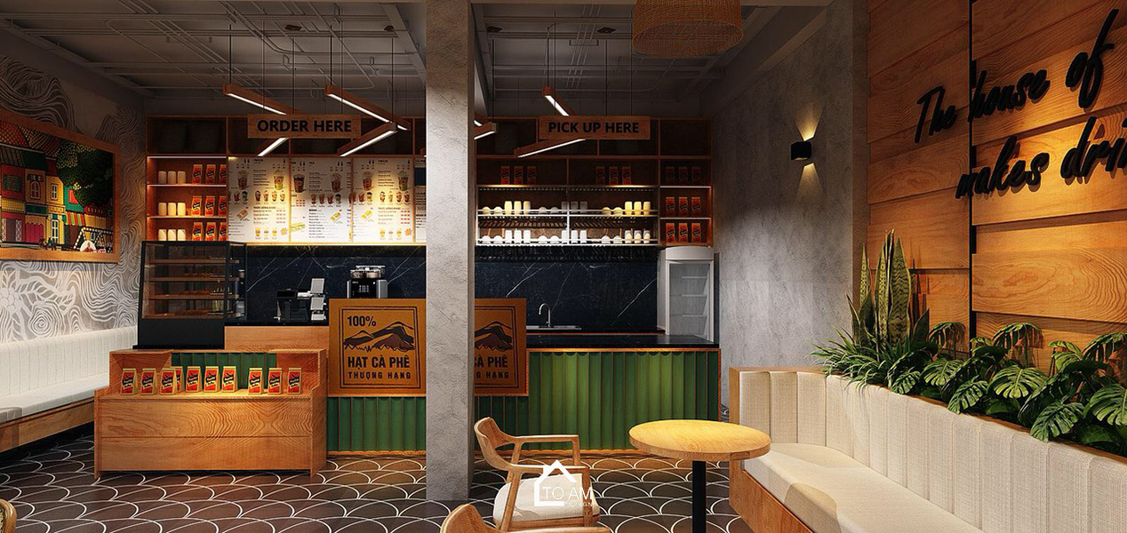 Thiết kế 3D nội thất quán cà phê Yofresh Garden – Tổ Ấm Design