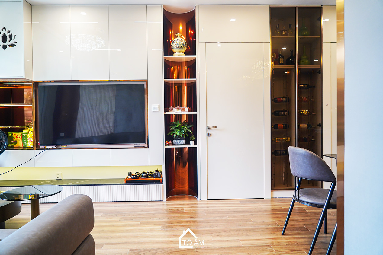 Phòng khách: Trái tim của căn hộ – sang trọng, tinh tế, mở rộng thị giác - Hoàn thiện Chung cư 3 ngủ Zurich 1, Ocean Park - Tổ Ấm Design