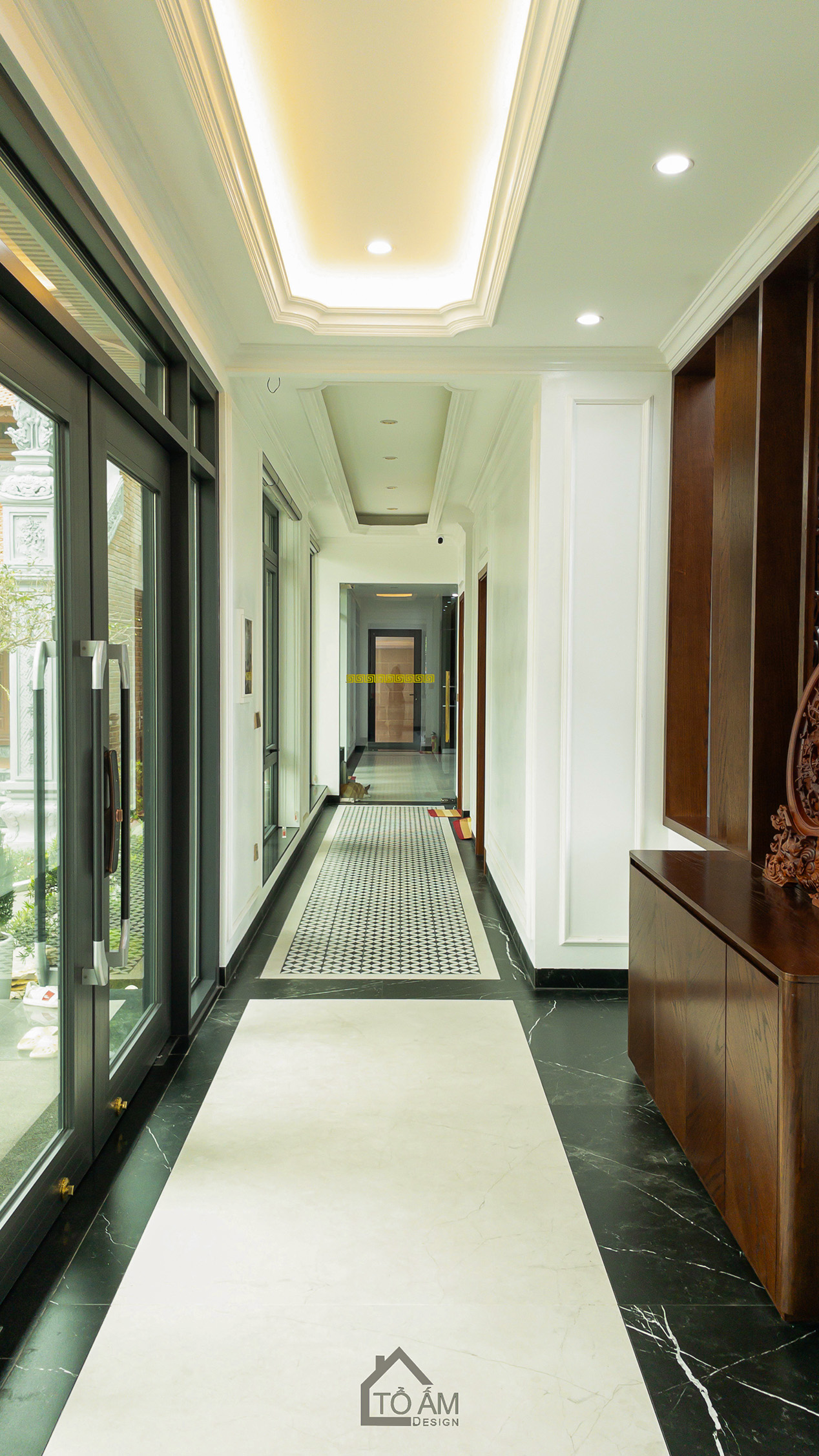 Phòng khách: Giao thoa truyền thống & Indochine – linh hồn của căn biệt thự sân vườn Đông Anh - Hoàn thiện công trình Biệt thự sân vườn Đông Anh - Tổ Ấm Design