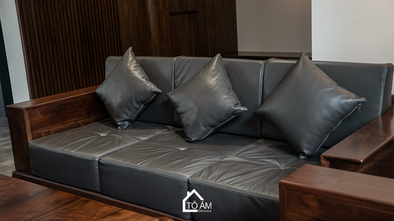 Phòng khách Biệt thự Gỗ Sồi Ecopark: Dấu ấn của sự sang trọng và bình yên - Hoàn tiện công trình Biệt thự Gỗ Sồi Mỹ Ecopark - Tổ Ấm Design