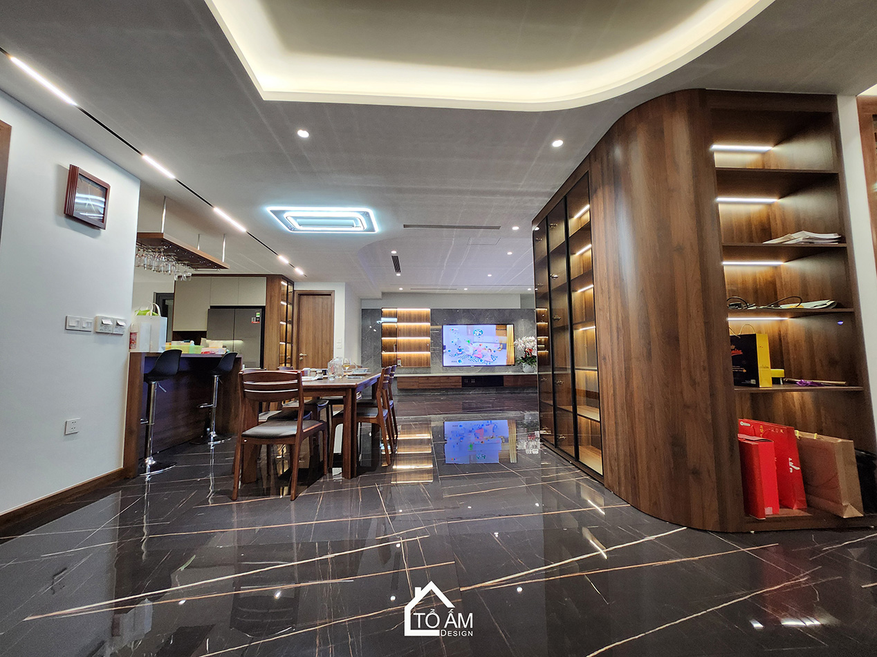 Không gian bếp: Tinh tế – gọn gàng – tiện nghi vượt trội - Hoàn thiện Chung cư 2 ngủ tại Tòa Ciputra, Tây Hồ - Tổ Ấm Design 