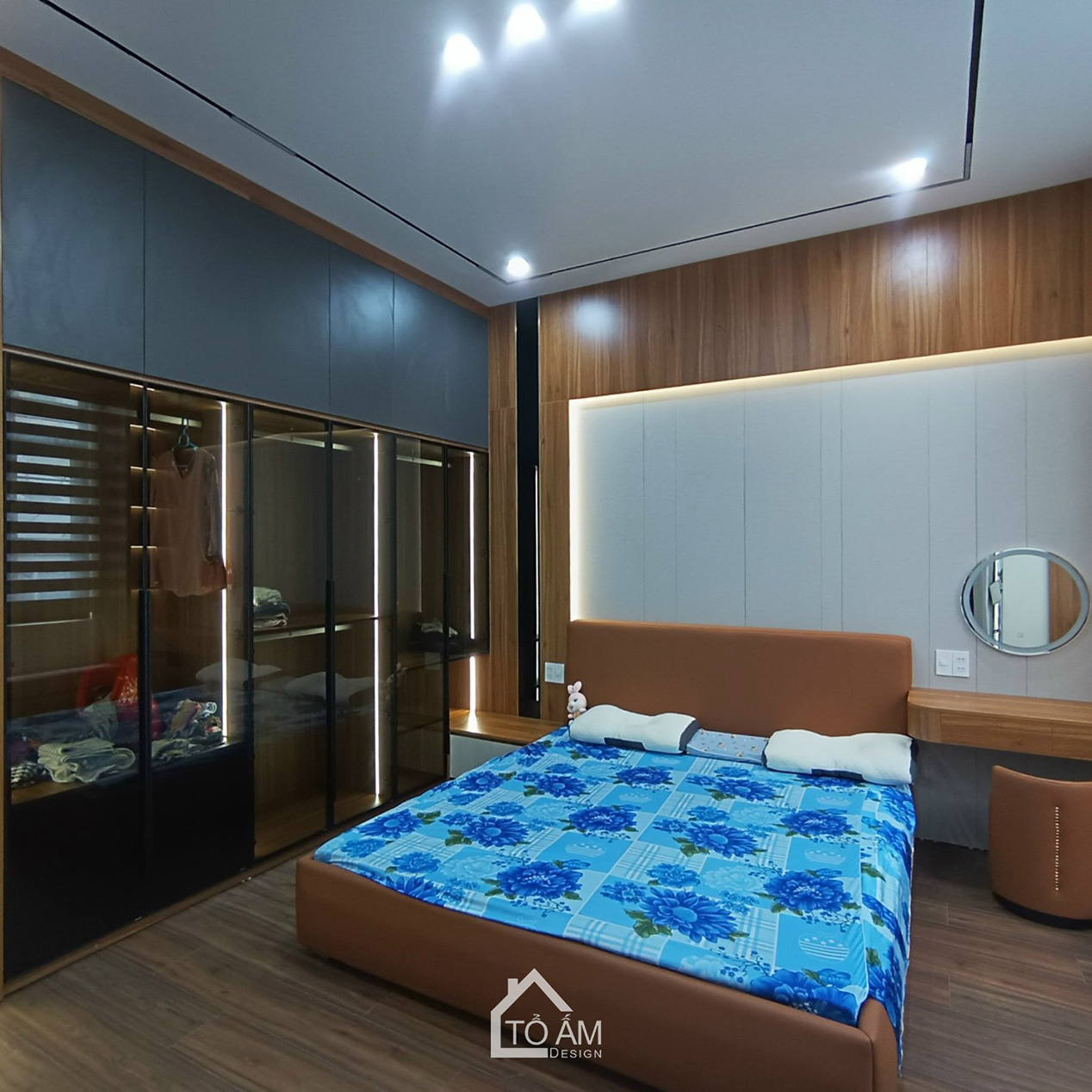 Tầng 2: Phòng ngủ Master – Sự bình yên hiện đại - Hoàn thiện Nhà phố Hiện đại 3 tầng tại Tiên Yên - Tổ Ấm Design